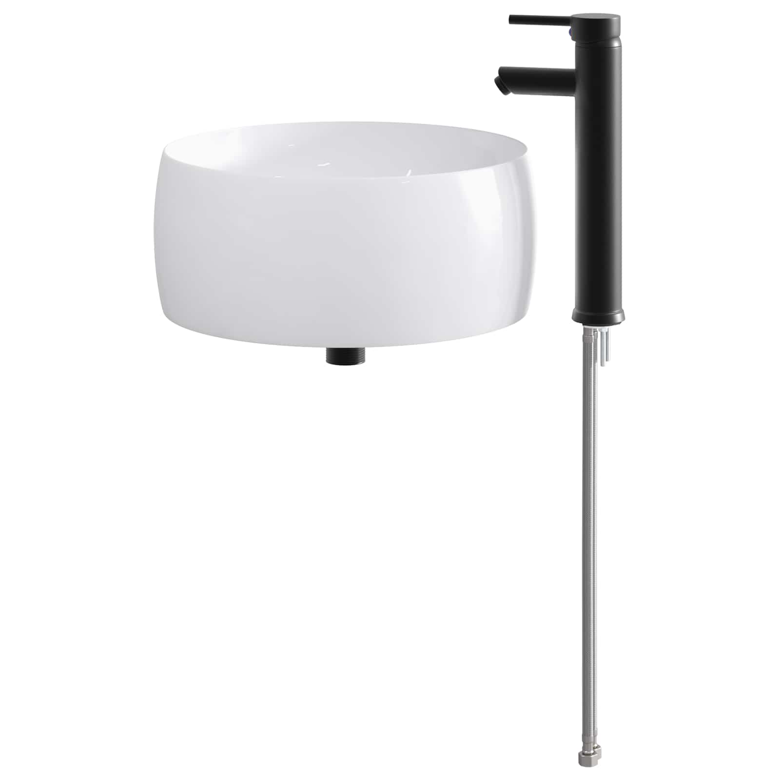 Umivaonik za kupaonicu Mat Crna 38,5 x 38,5 x 16 cm Metal