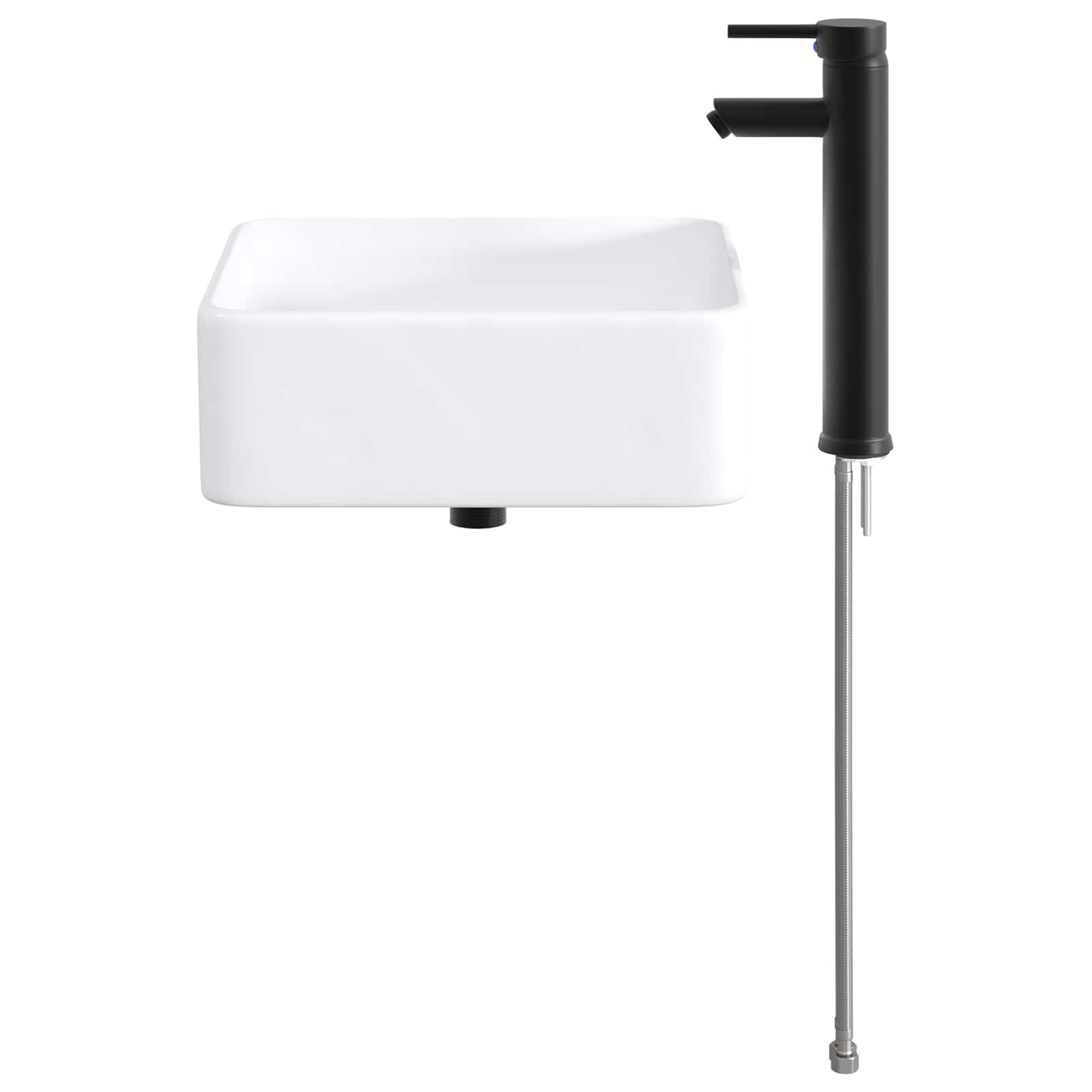 Umivaonik za kupaonicu Mat Crna 36,5 x 36,5 x 13 cm Metal
