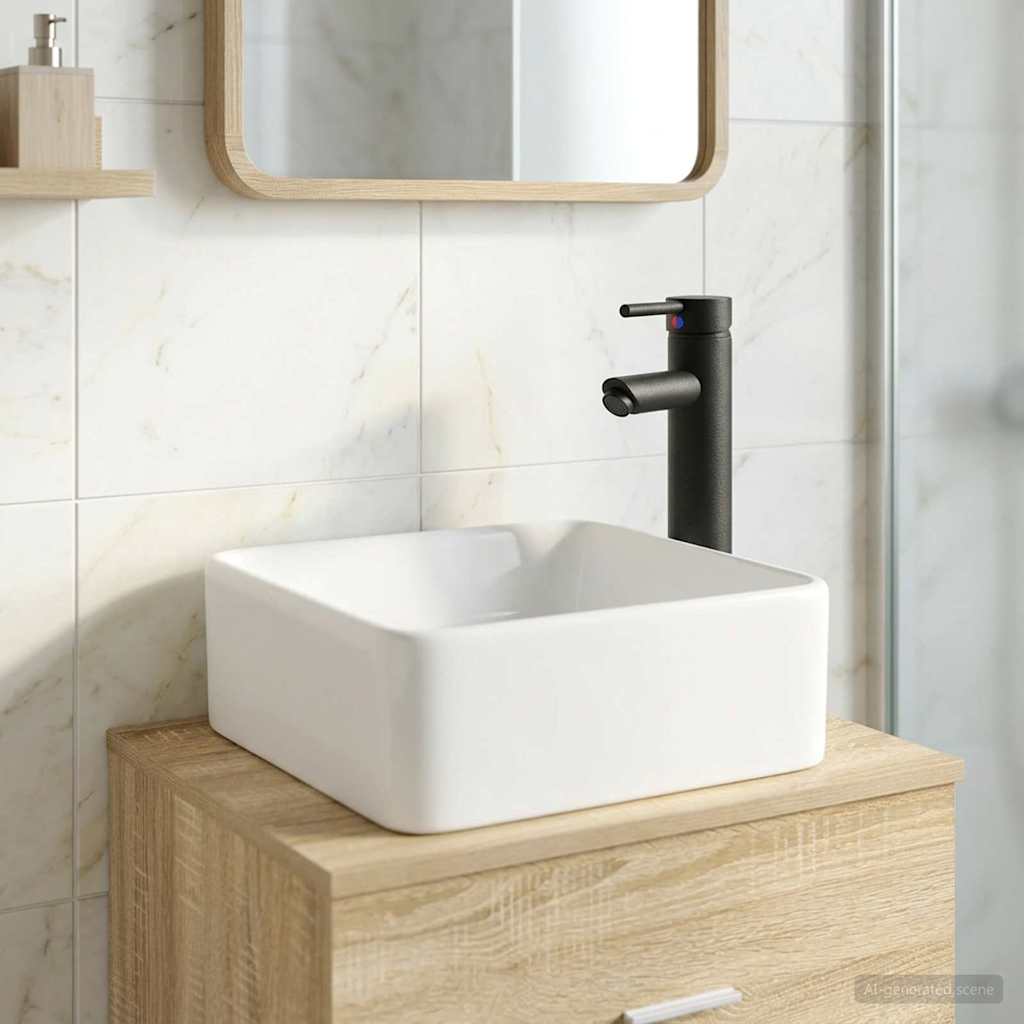 Umivaonik za kupaonicu Mat Crna 49 x 37 x 14 cm Metal