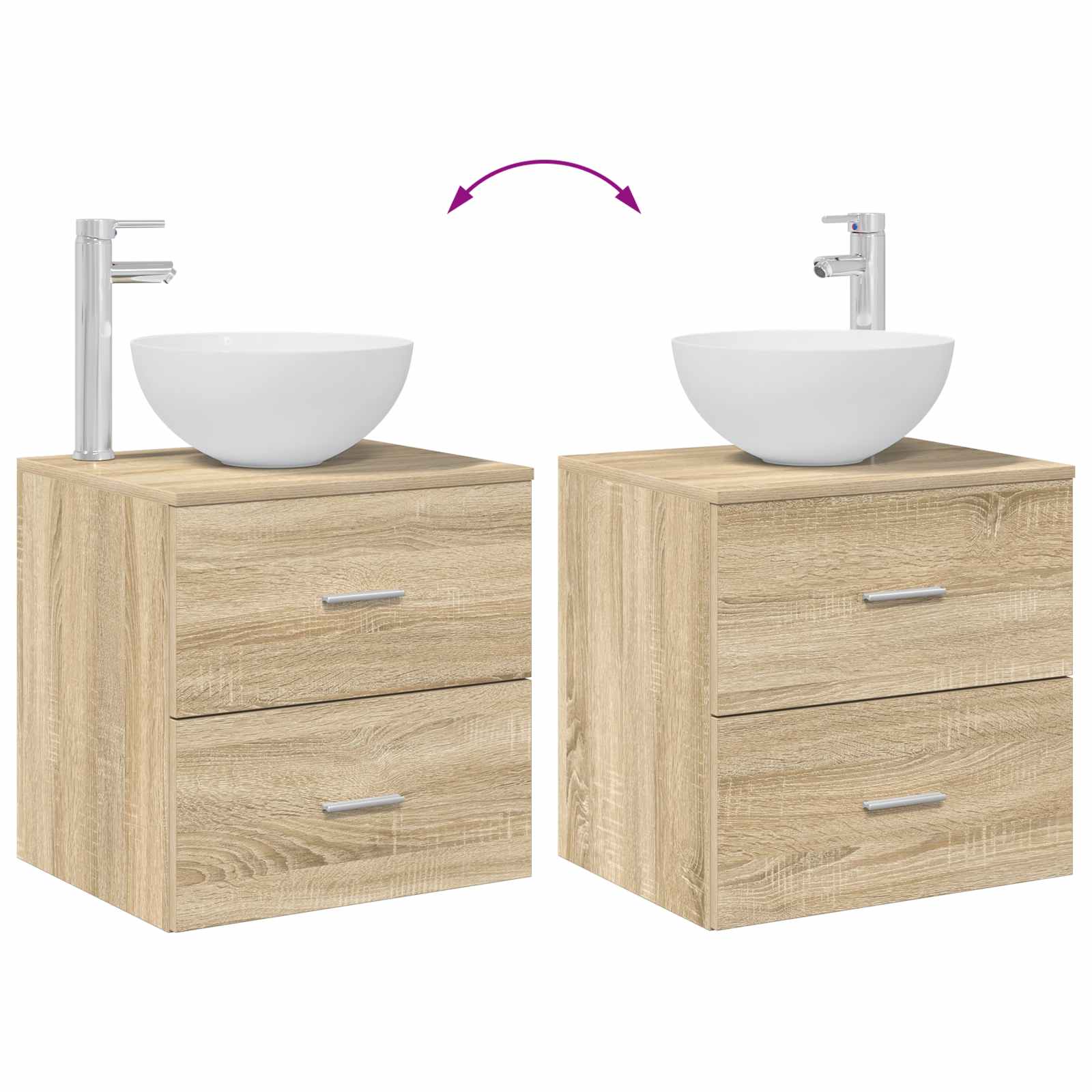 Umivaonik s policom Hrast sonoma 49,5 x 41 x 64,5 cm