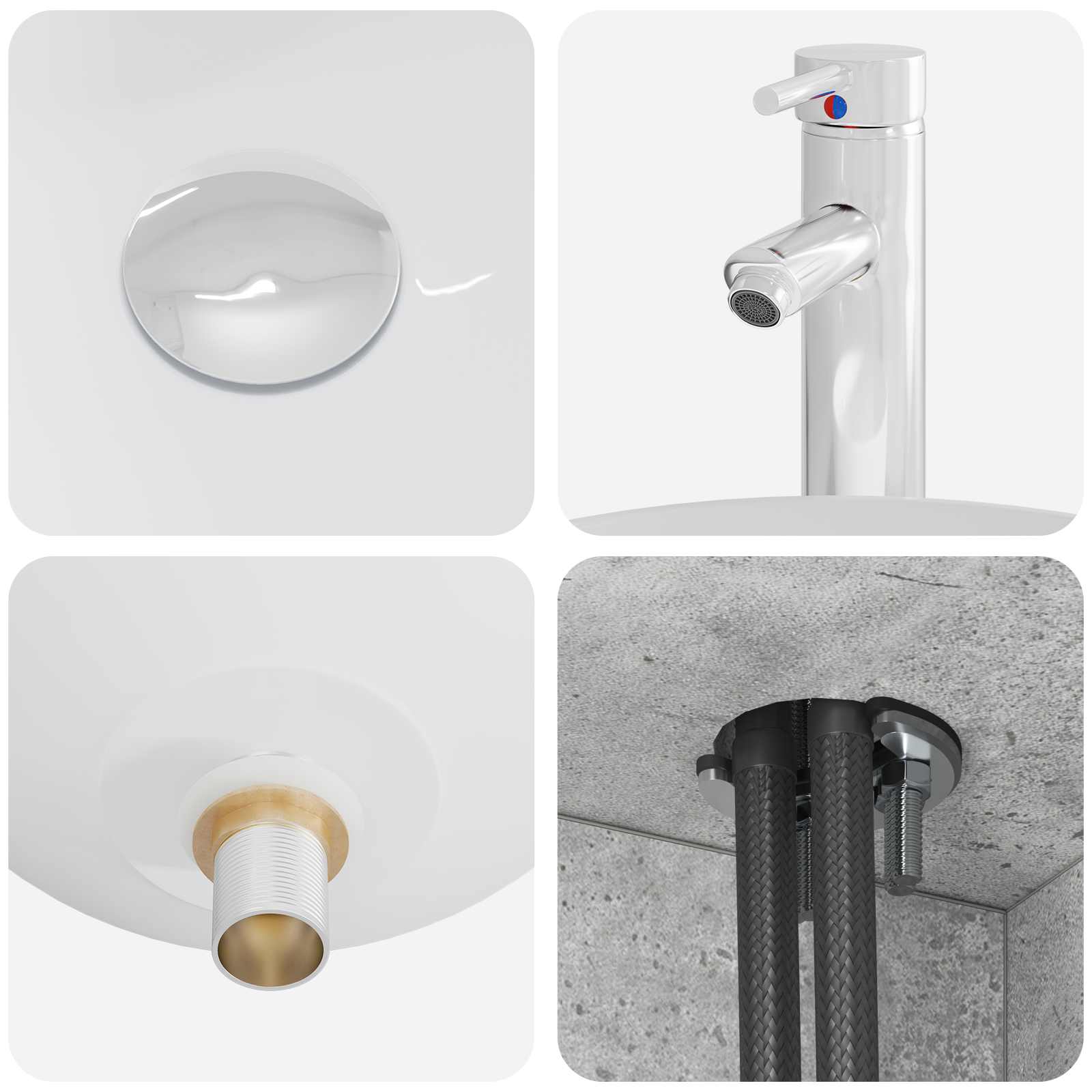 Umivaonik s policom Betonska siva 49,5 x 41 x 64,5 cm