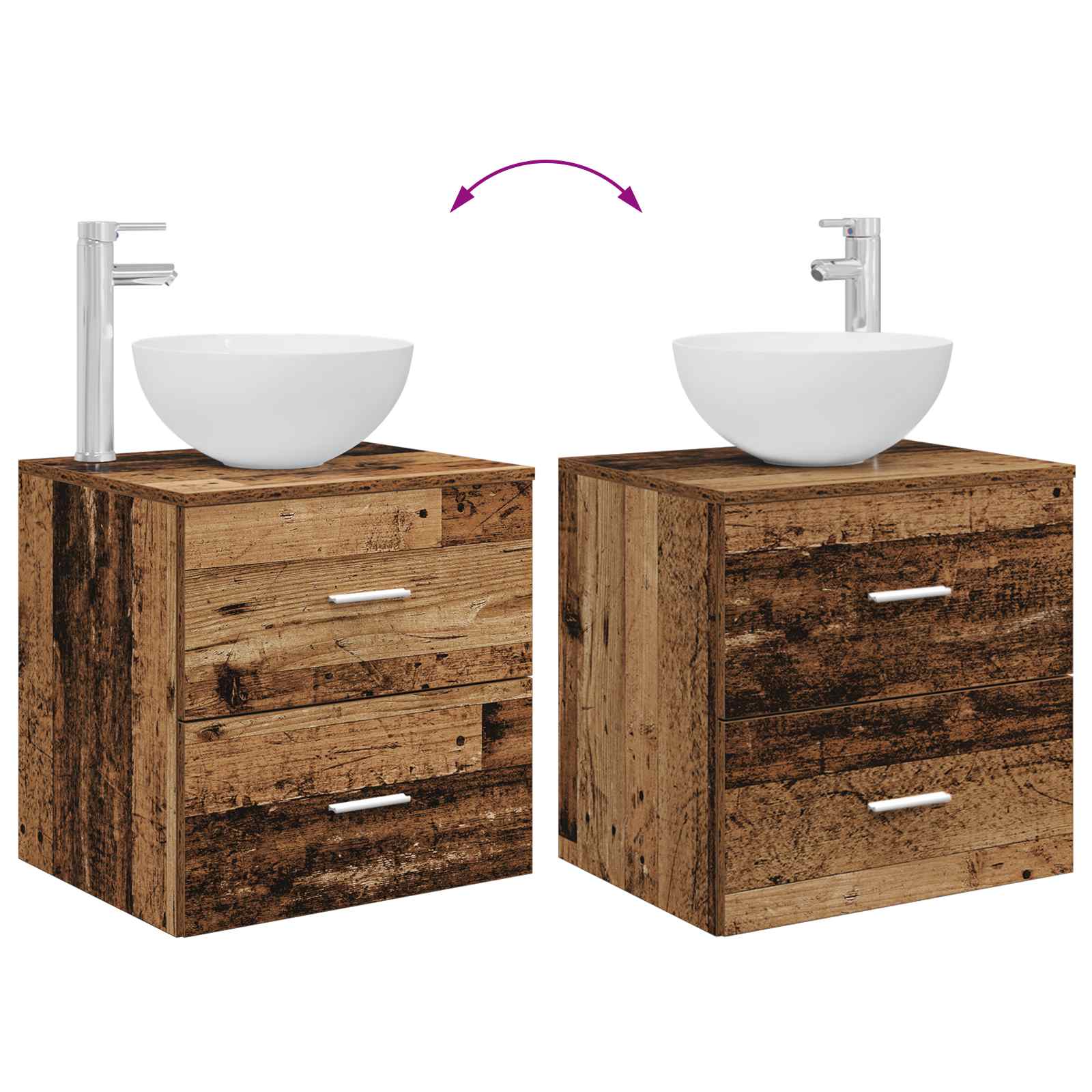 Umivaonik s policom Staro drvo 49,5 x 41 x 64,5 cm