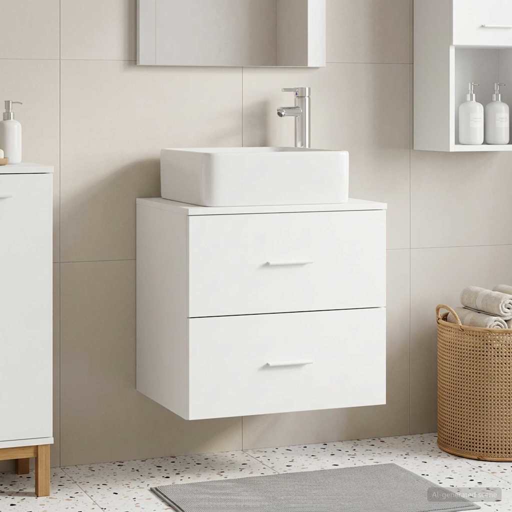 Umivaonik s policom Bijela 49,5 x 41 x 63 cm Konstruirano drvo