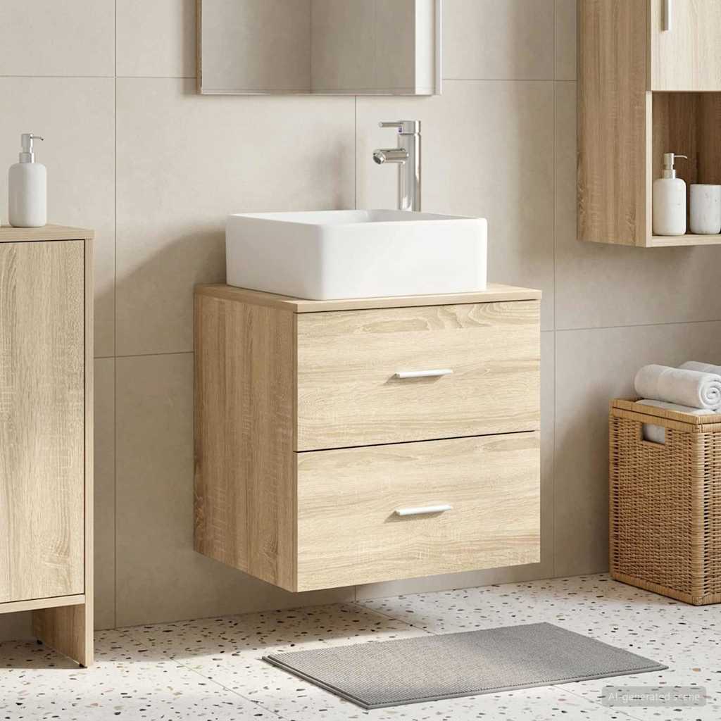 Umivaonik s policom Hrast sonoma 49,5 x 41 x 63 cm