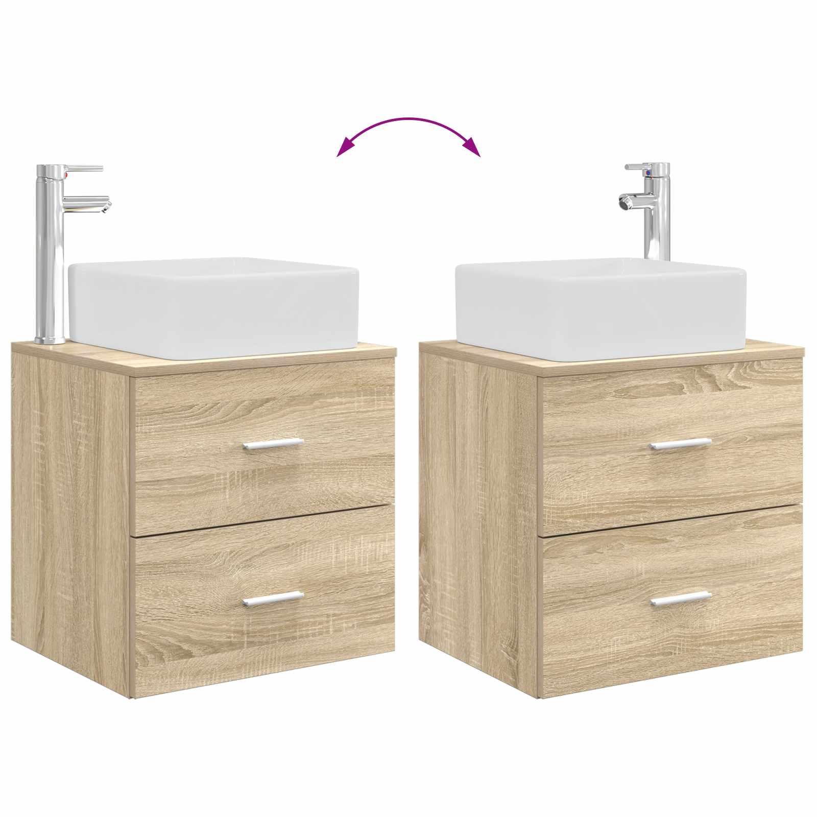 Umivaonik s policom Hrast sonoma 49,5 x 41 x 63 cm
