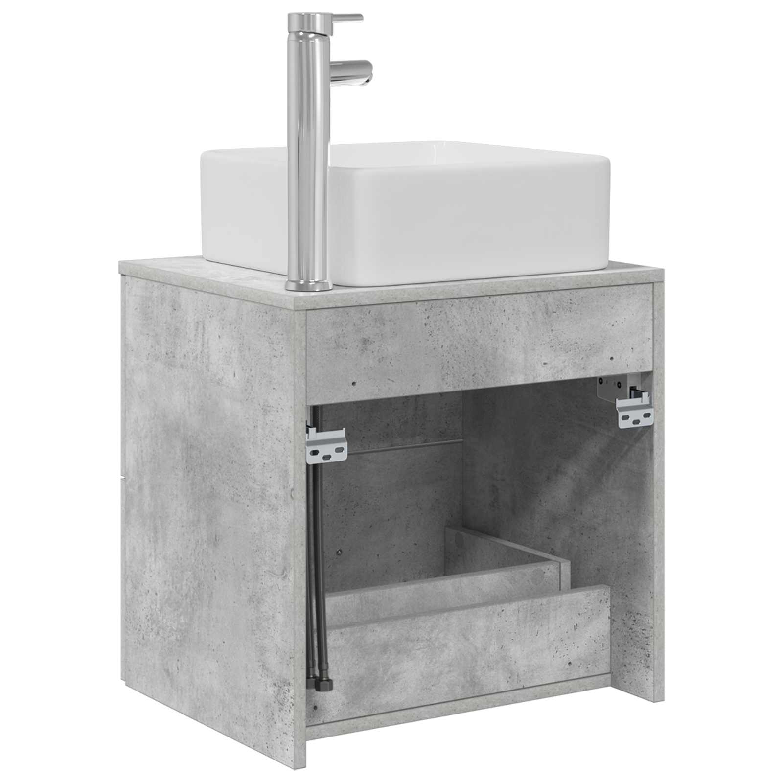 Umivaonik s policom Betonska siva 49,5 x 41 x 63 cm