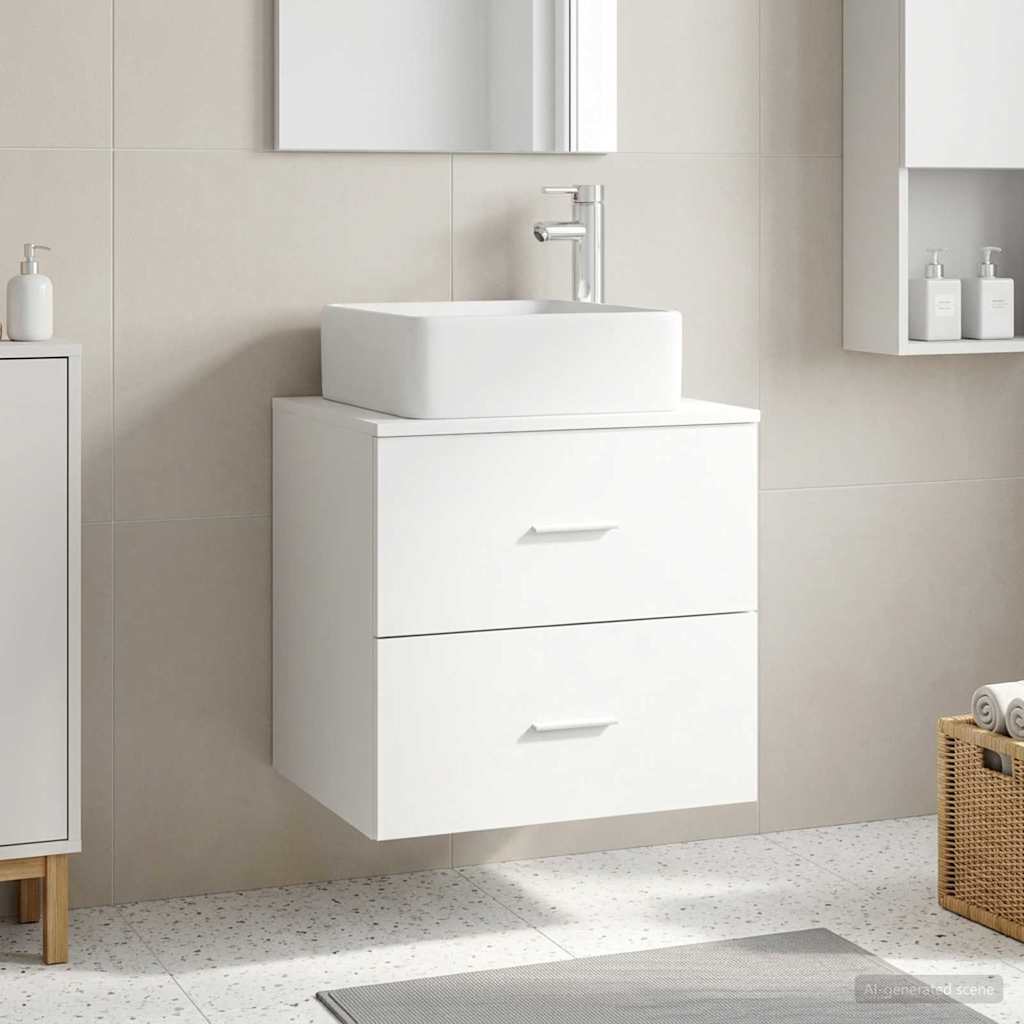 Umivaonik s policom Bijela 53 x 34,5 x 63 cm Konstruirano drvo