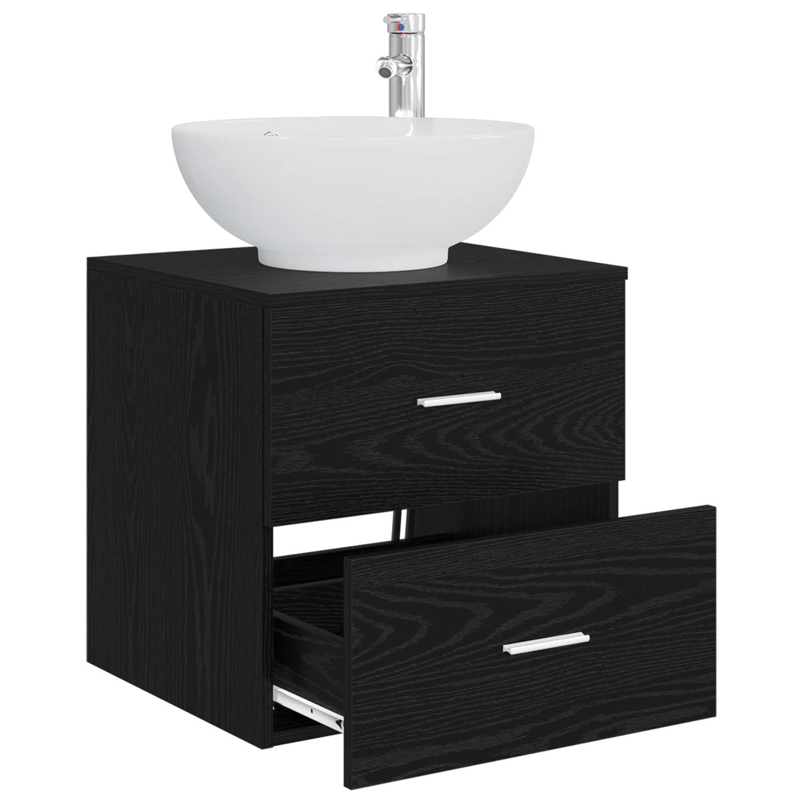 Umivaonik s policom Crni hrast 49,5 x 44,5 x 66,5 cm