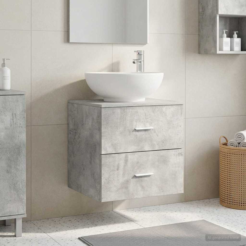 Umivaonik s policom Betonska siva 49,5 x 44,5 x 66,5 cm