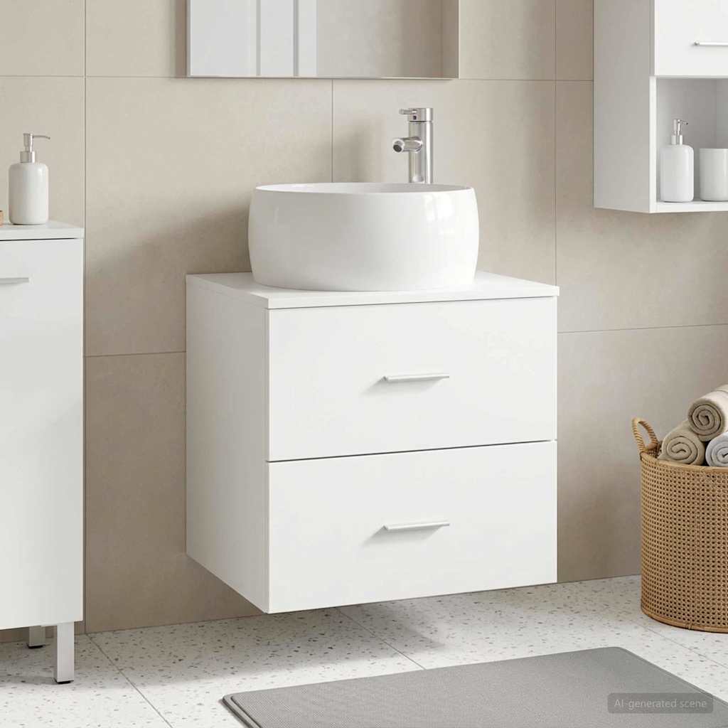 Umivaonik s policom Bijela 49,5 x 44,5 x 66 cm