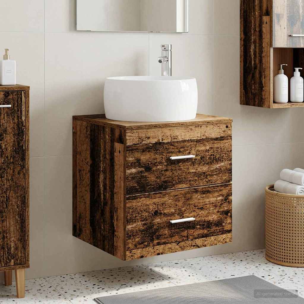 Umivaonik s policom Staro drvo 49,5 x 44,5 x 66 cm