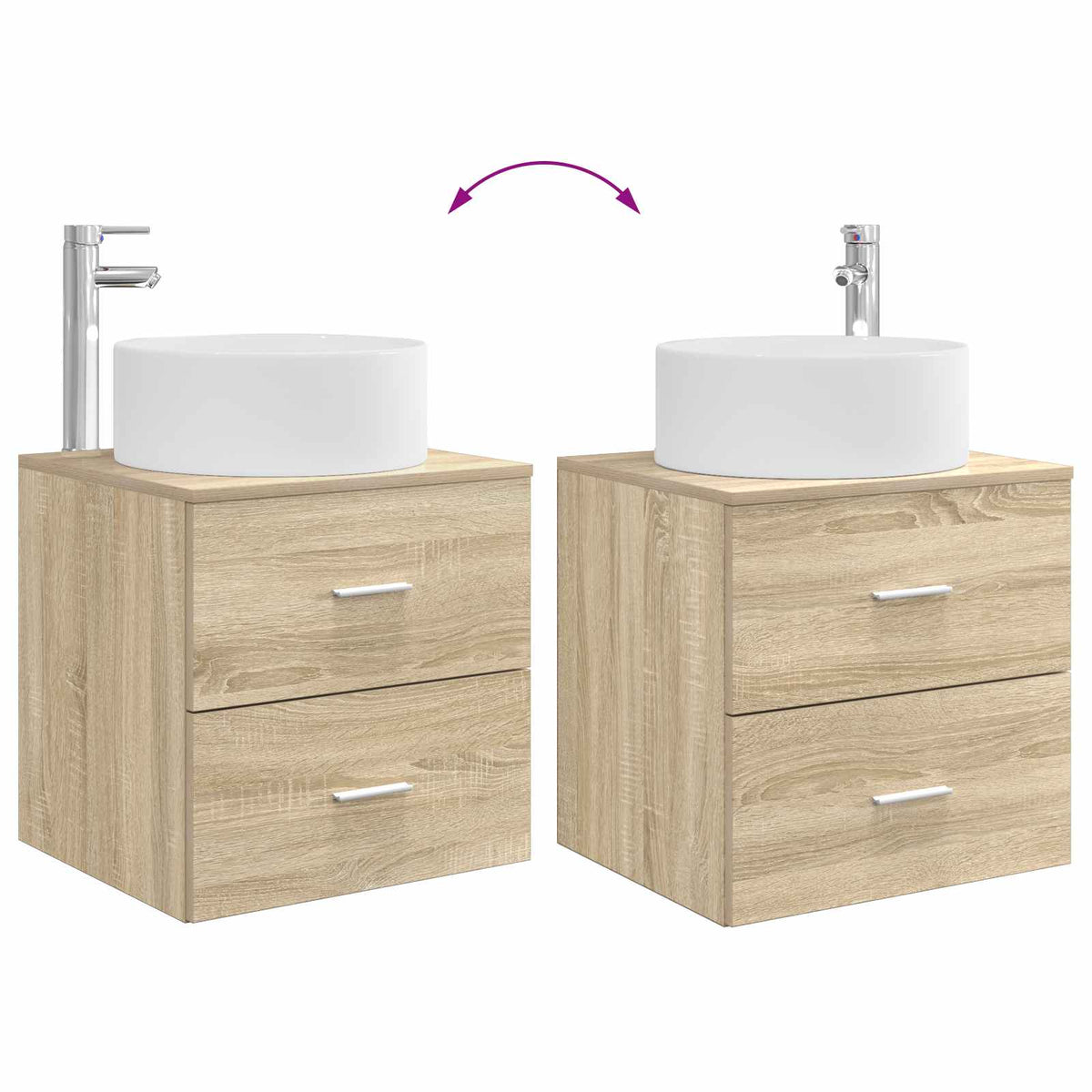 Umivaonik s policom Hrast sonoma 49,5 x 44,5 x 65,5 cm