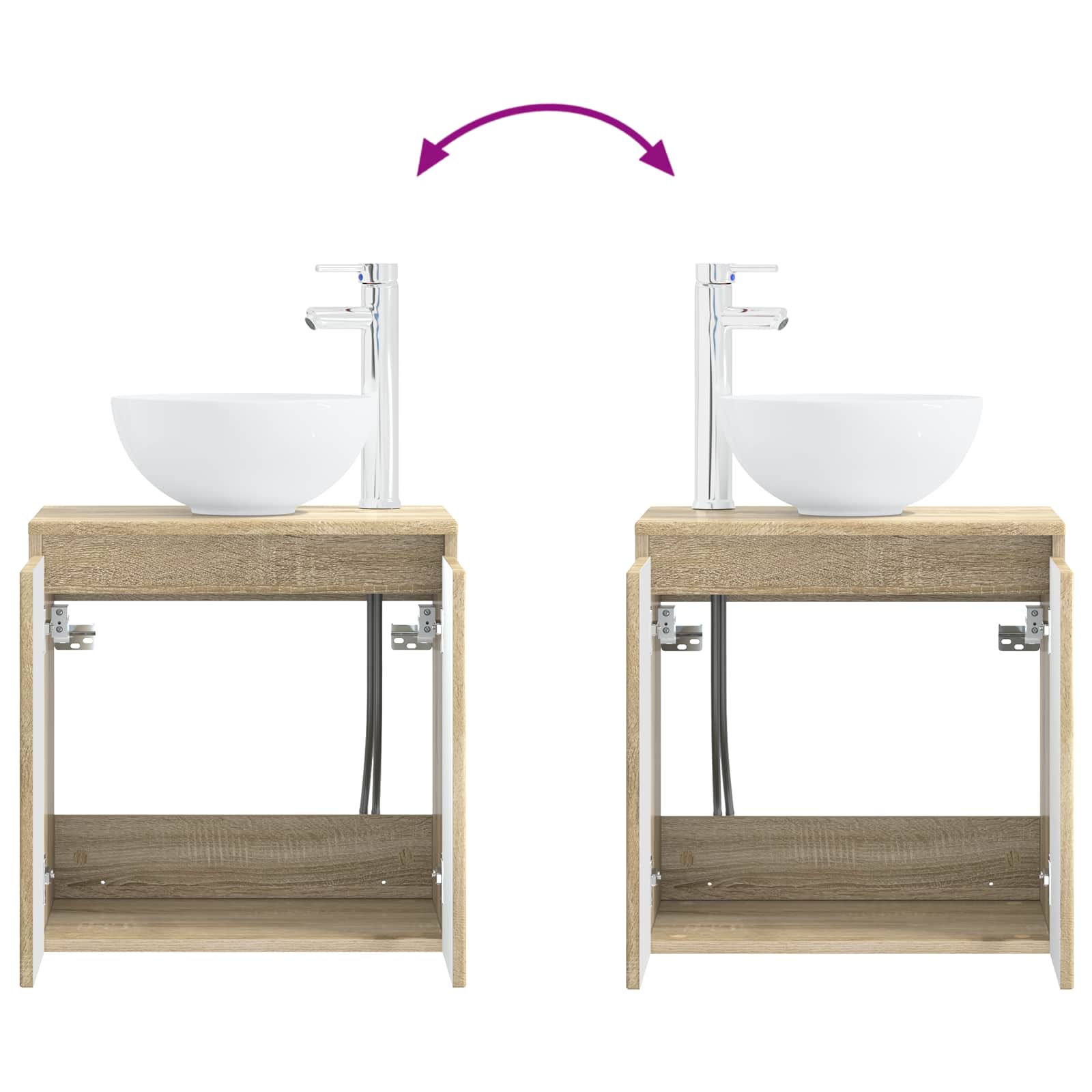 Umivaonik s policom Hrast sonoma 49,5 x 35 x 63 cm