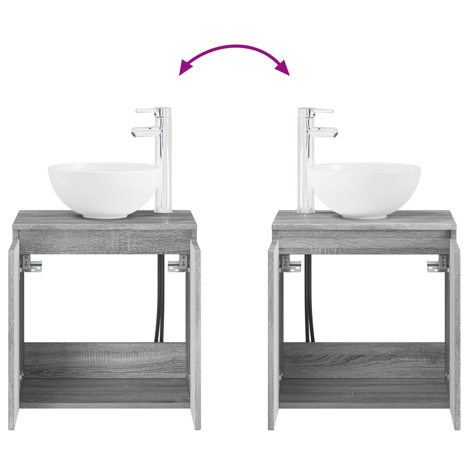 Umivaonik s policom Siva Sonoma 49,5 x 35 x 63 cm