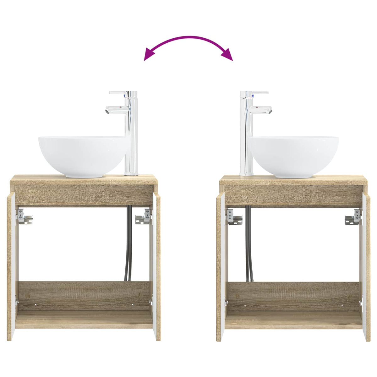 Umivaonik s policom Hrast sonoma 49,5 x 41 x 64,5 cm