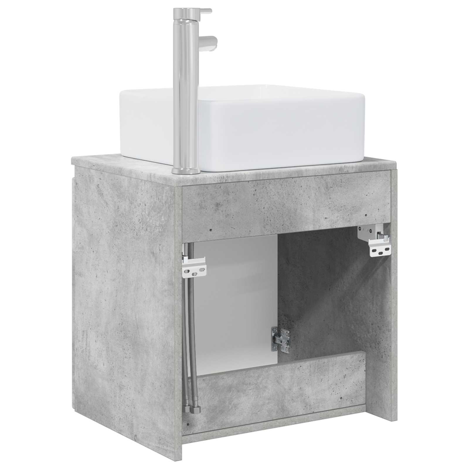 Umivaonik s policom Betonska siva 53 x 35 x 63 cm