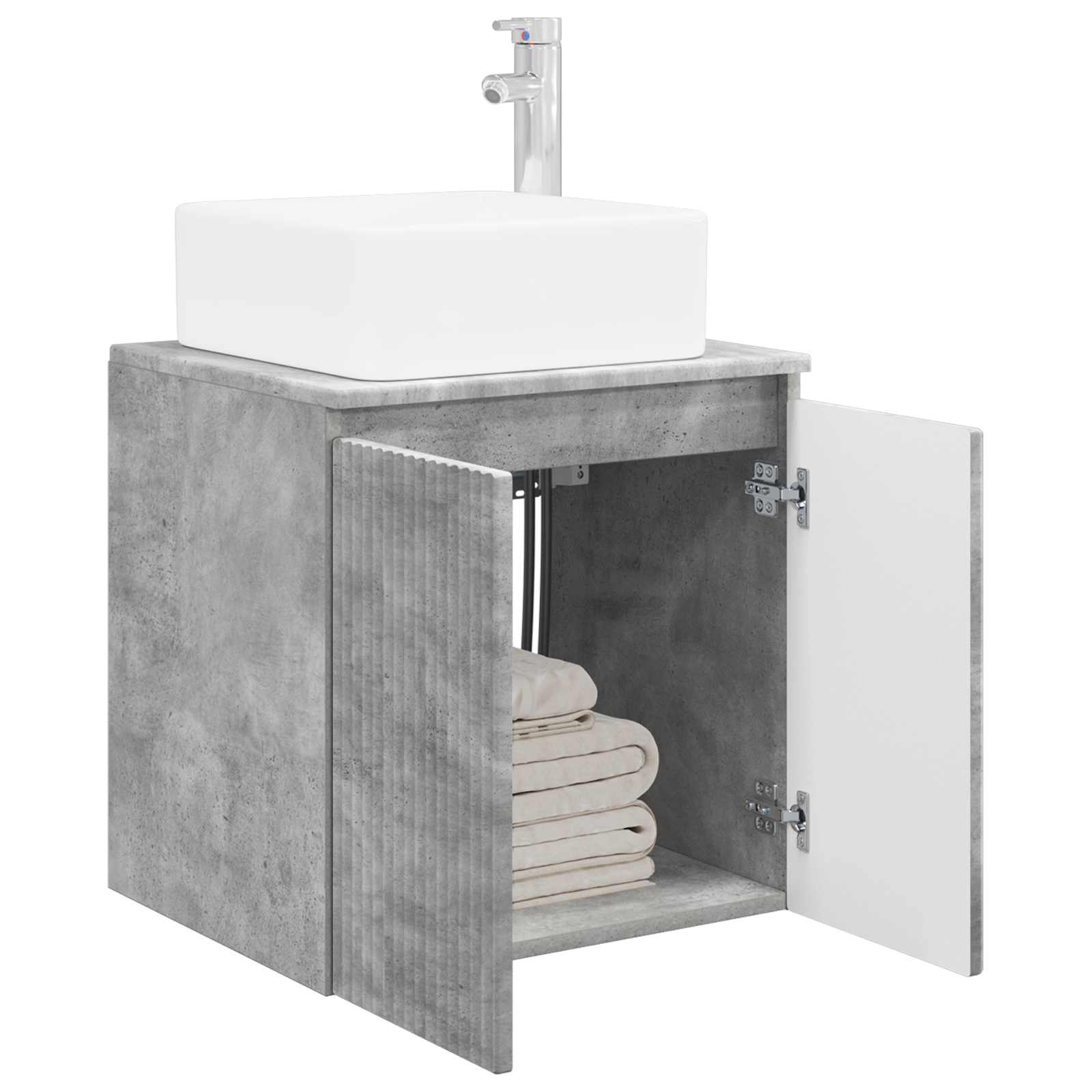 Umivaonik s policom Betonska siva 53 x 35 x 63 cm