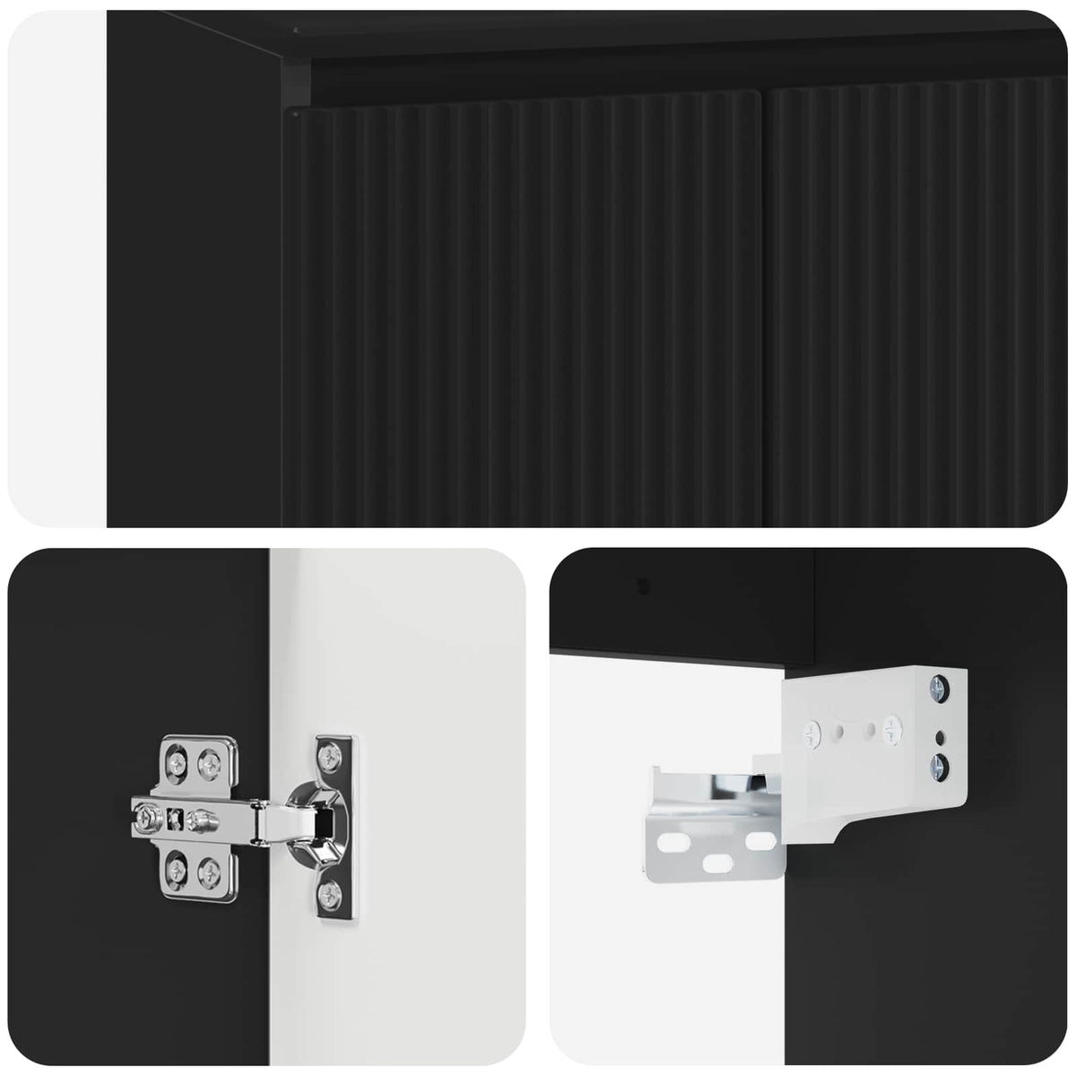 Umivaonik s policom Crna 49,5 x 44,5 x 65 cm Konstruirano drvo