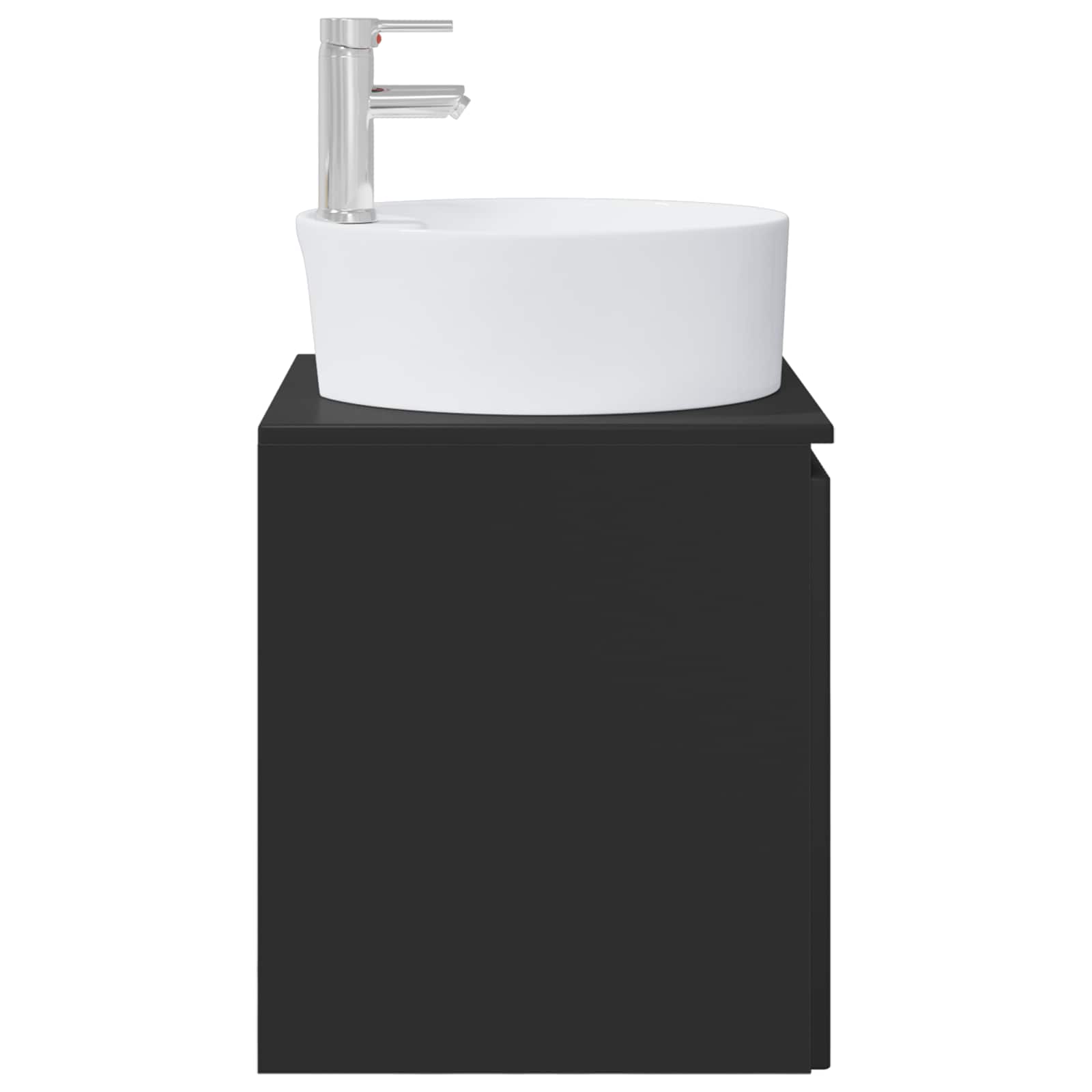 Umivaonik s policom Crna 49,5 x 44,5 x 65 cm Konstruirano drvo
