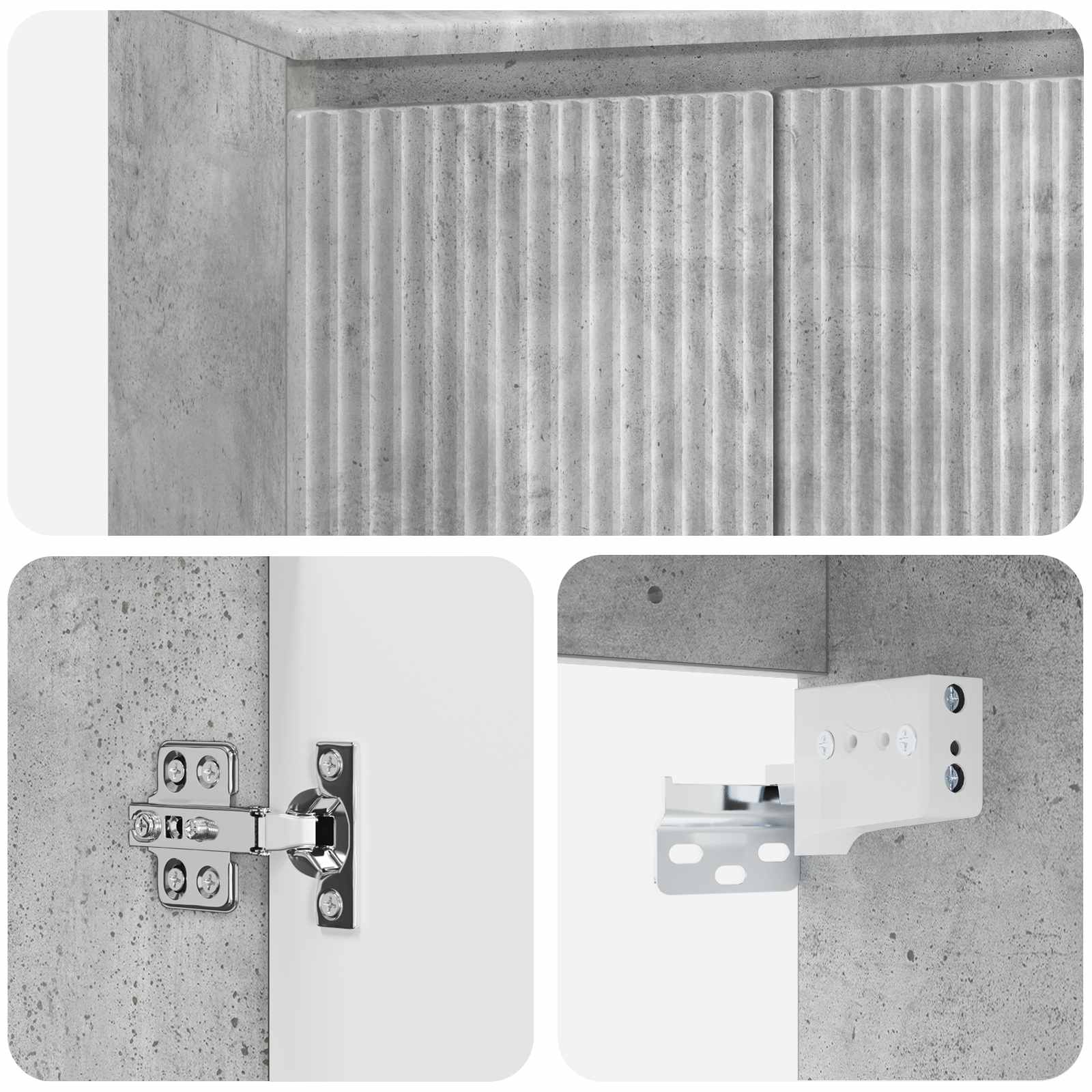 Umivaonik s policom Betonska siva 49,5 x 44,5 x 65 cm