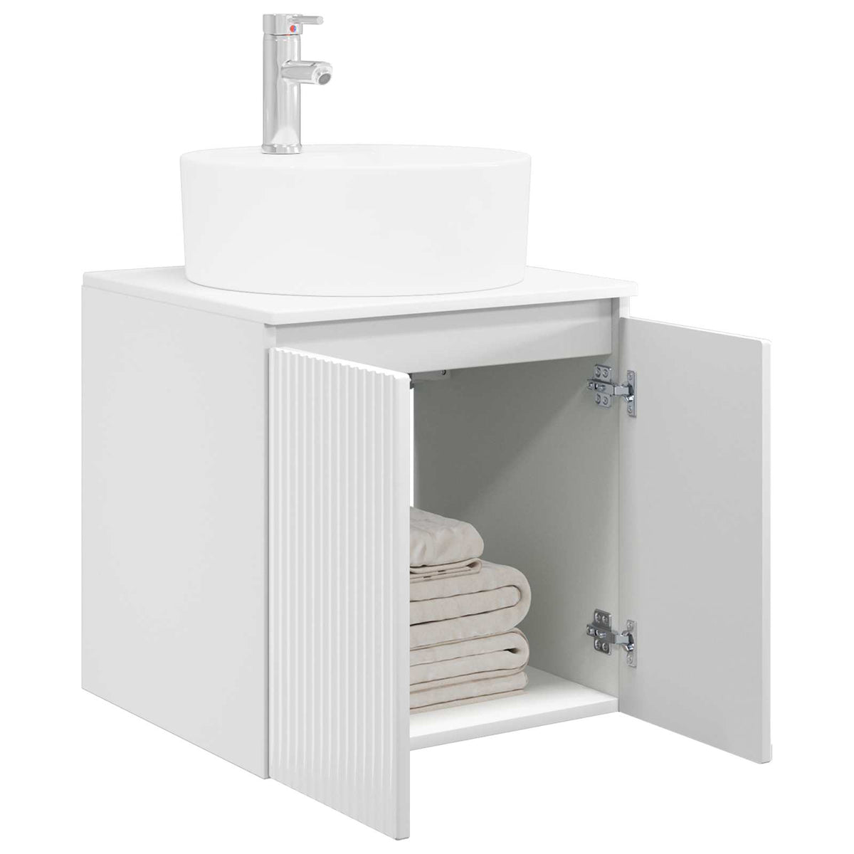 Umivaonik s policom Bijela visokog sjaja 49,5 x 44,5 x 65 cm