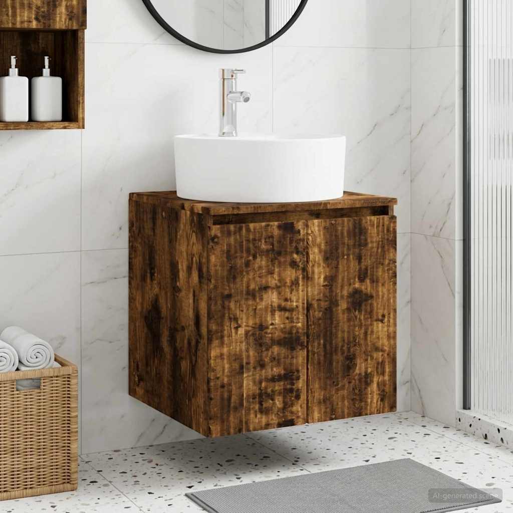 Umivaonik s policom Dimljeni hrast 49,5 x 44,5 x 65 cm