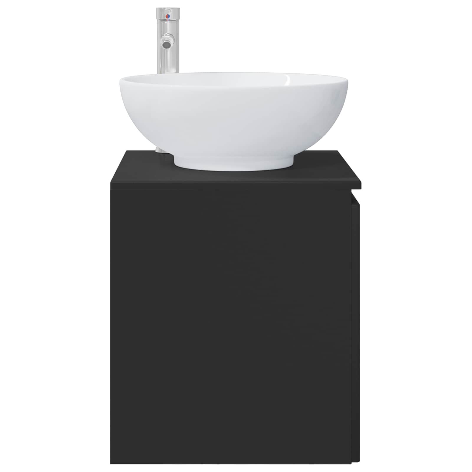 Umivaonik s policom Crna 49,5 x 44,5 x 65 cm Konstruirano drvo
