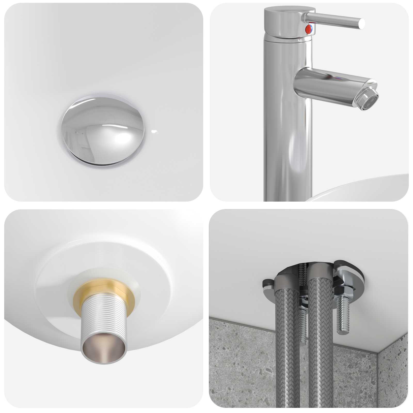 Umivaonik s policom Betonska siva 49,5 x 44,5 x 65 cm