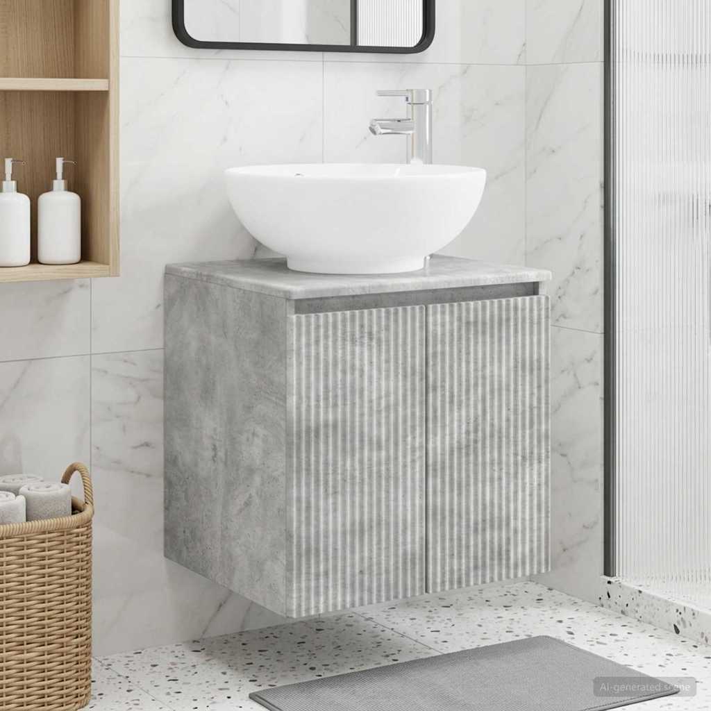 Umivaonik s policom Betonska siva 49,5 x 44,5 x 65 cm