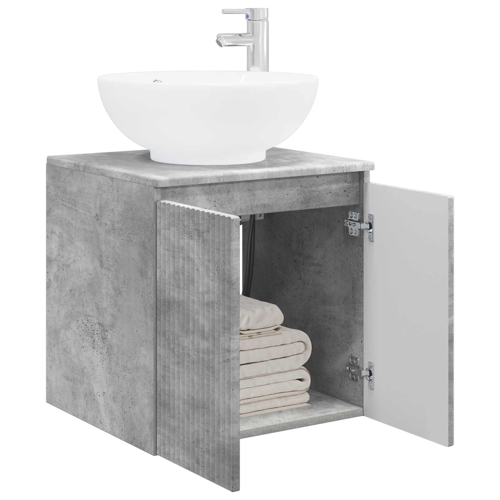 Umivaonik s policom Betonska siva 49,5 x 44,5 x 65 cm