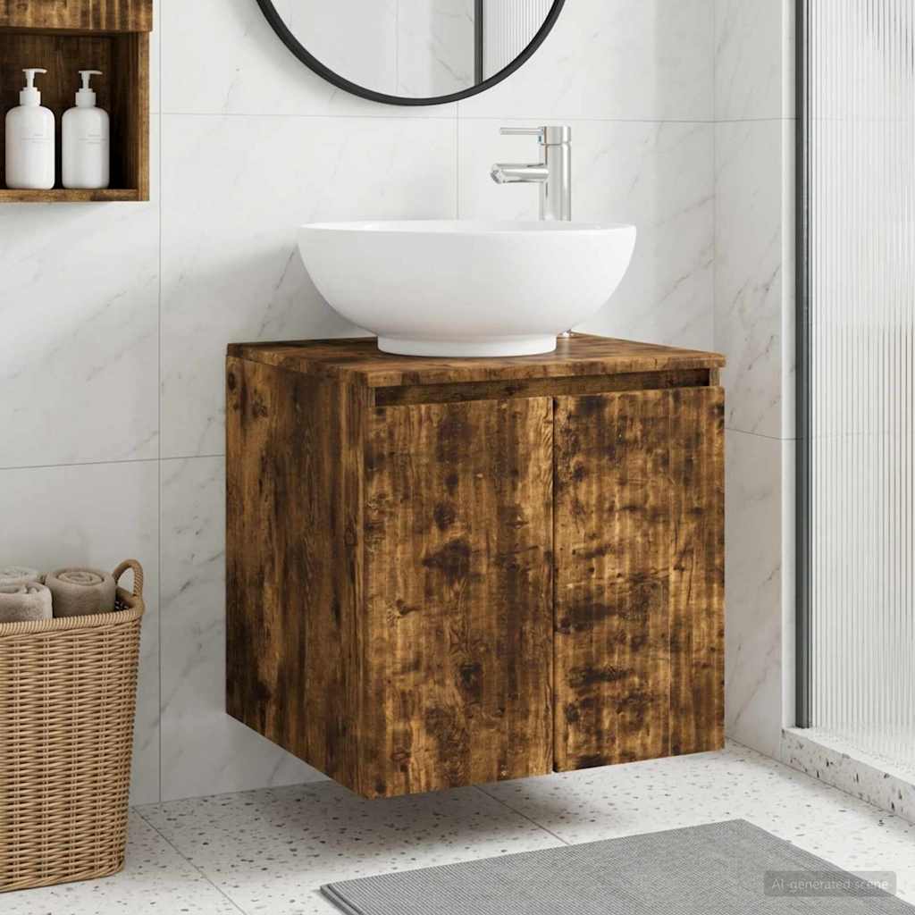 Umivaonik s policom Dimljeni hrast 49,5 x 44,5 x 65 cm