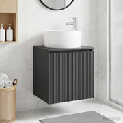 Umivaonik s policom Crna 49,5 x 44,5 x 66 cm Konstruirano drvo