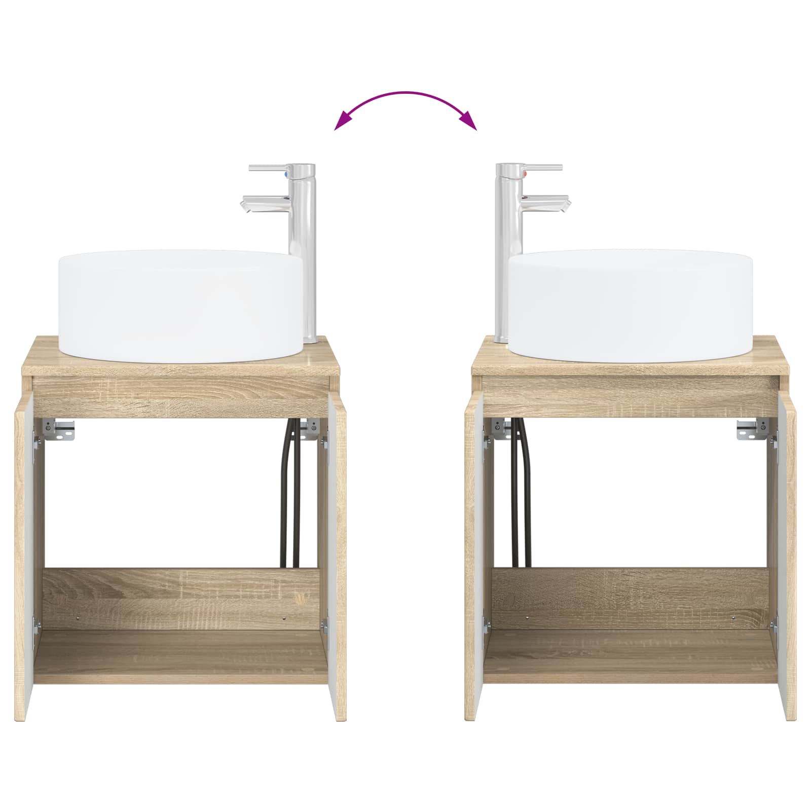 Umivaonik s policom za zid Hrast sonoma 49,5 x 44,5 x 65,5 cm