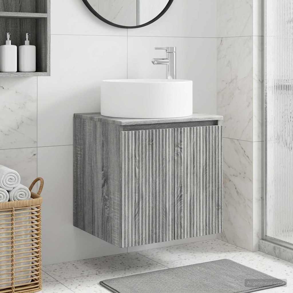 Umivaonik s policom za zid Siva Sonoma 49,5 x 44,5 x 65,5 cm