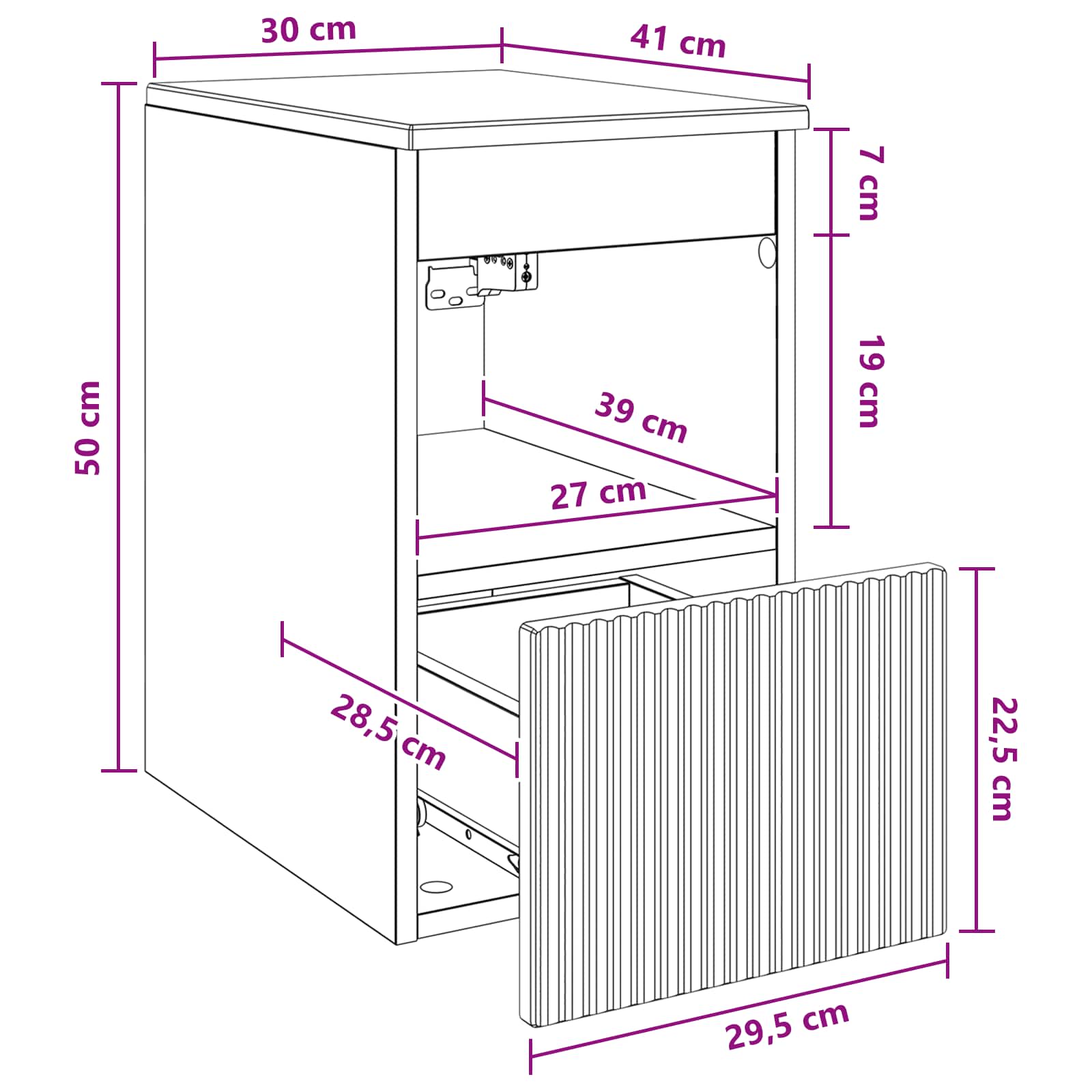 Kupaonski ormar Crna 30 x 41 x 50 cm Konstruirano drvo