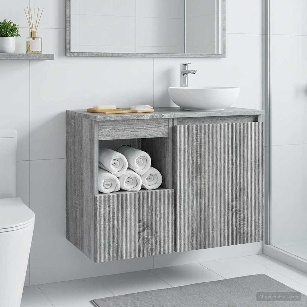 Kupaonski ormar Siva Sonoma 30 x 41 x 50 cm Konstruirano drvo