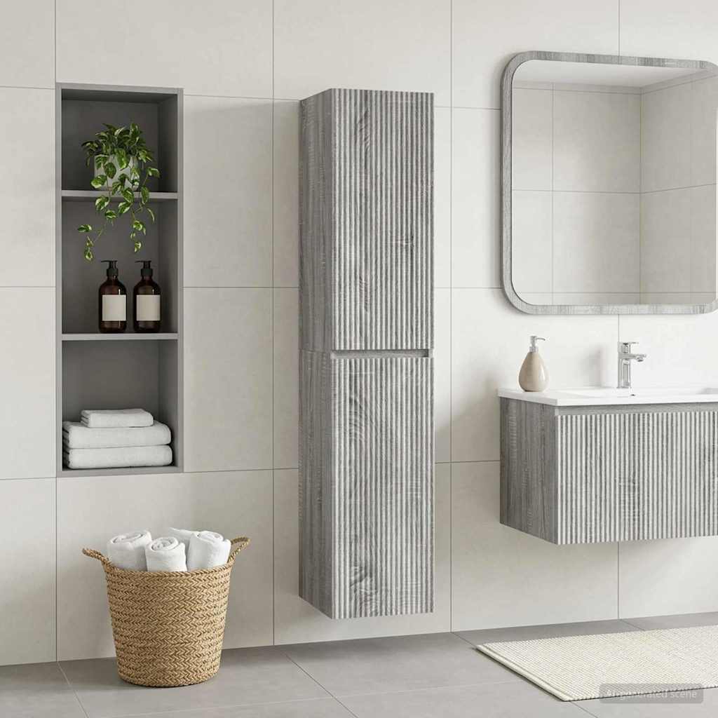 Ormar za Kupaonicu na Zidu Siva Sonoma 33 x 34,5 x 160 cm