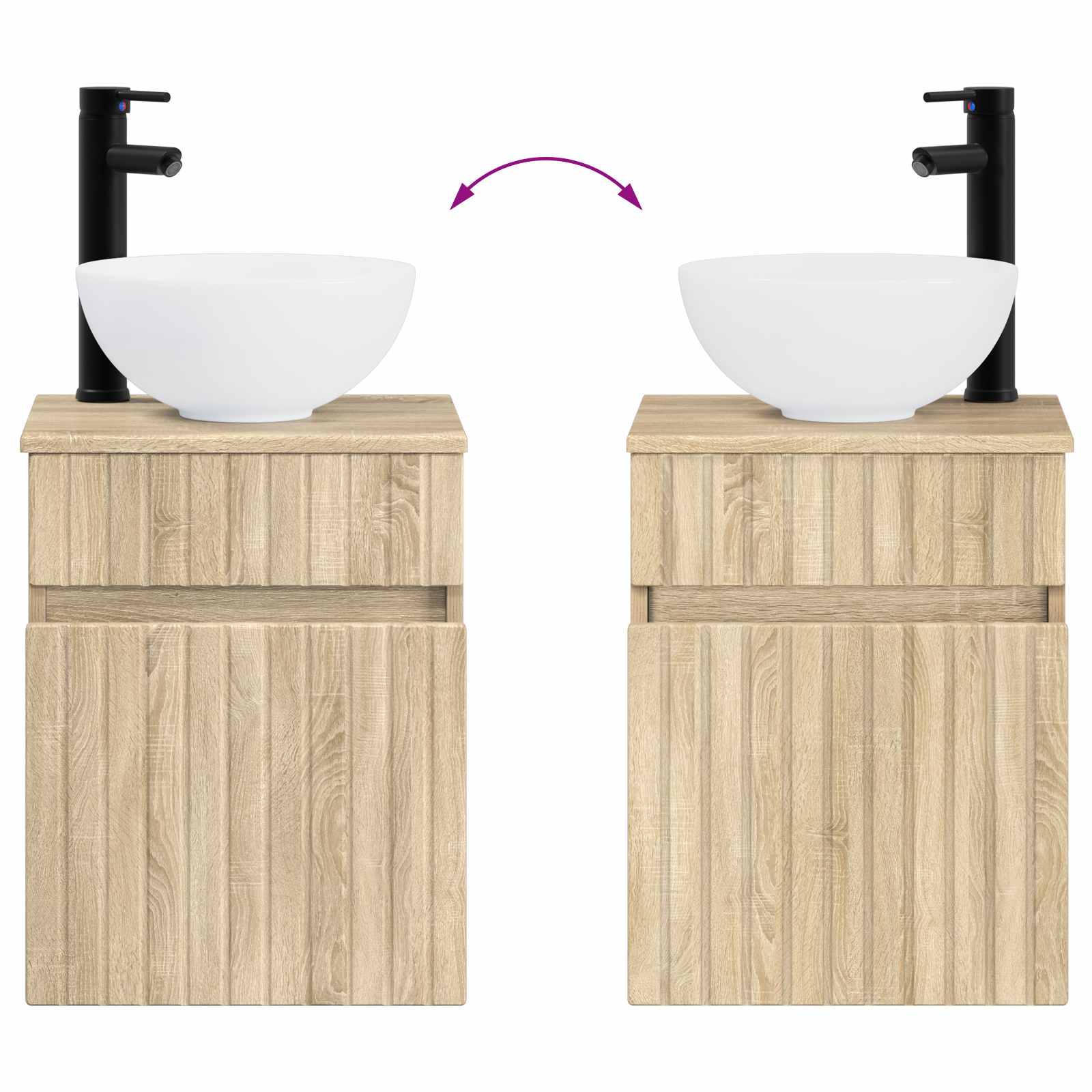 Umivaonik s policom za zid Hrast sonoma 39 x 41 x 64,5 cm