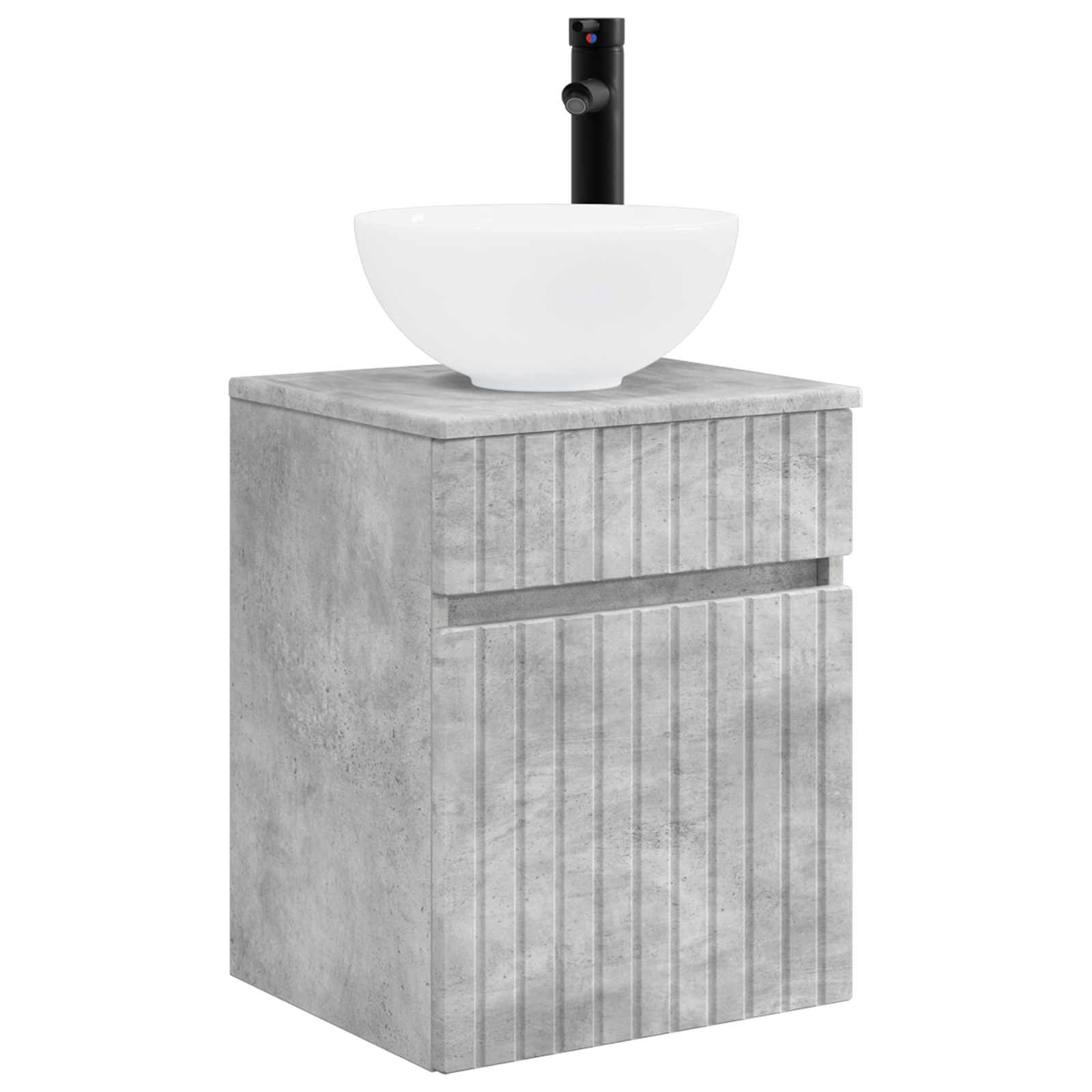 Umivaonik s policom za zid Betonska siva 39 x 41 x 64,5 cm