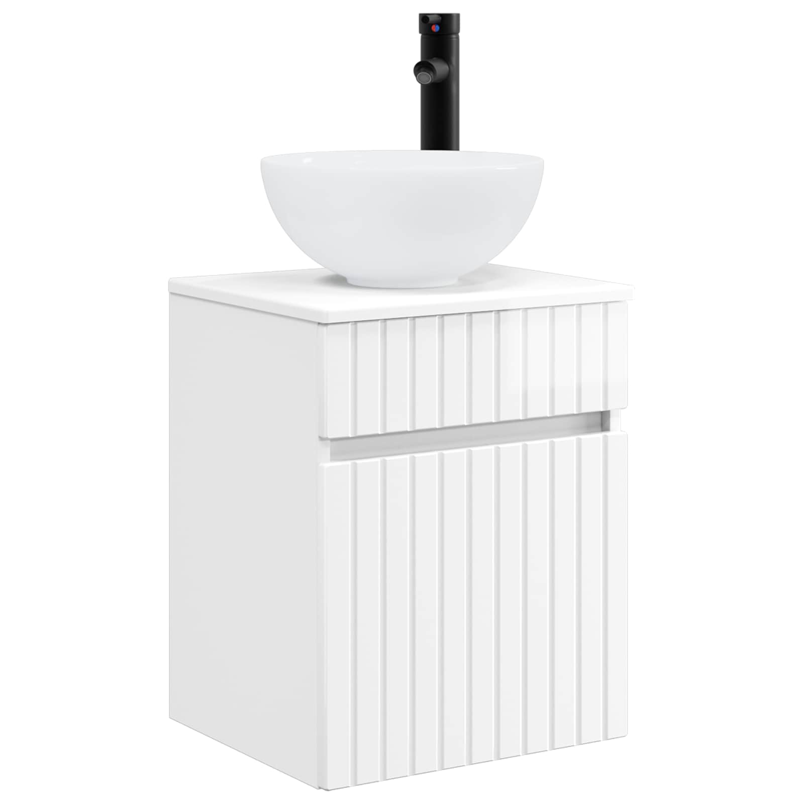 Umivaonik s policom za zid Bijela visokog sjaja