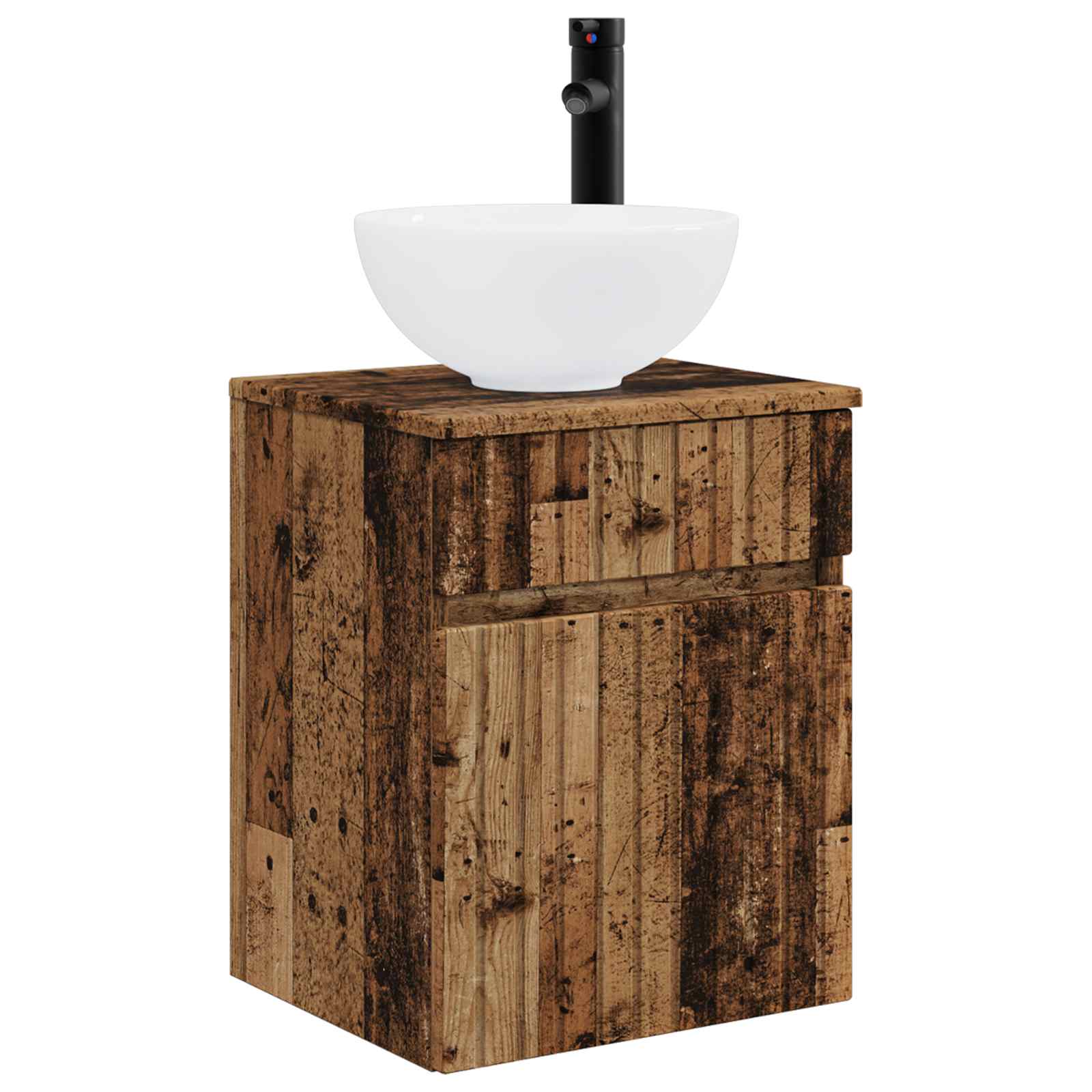 Umivaonik s policom za zid Staro drvo 39 x 41 x 64,5 cm