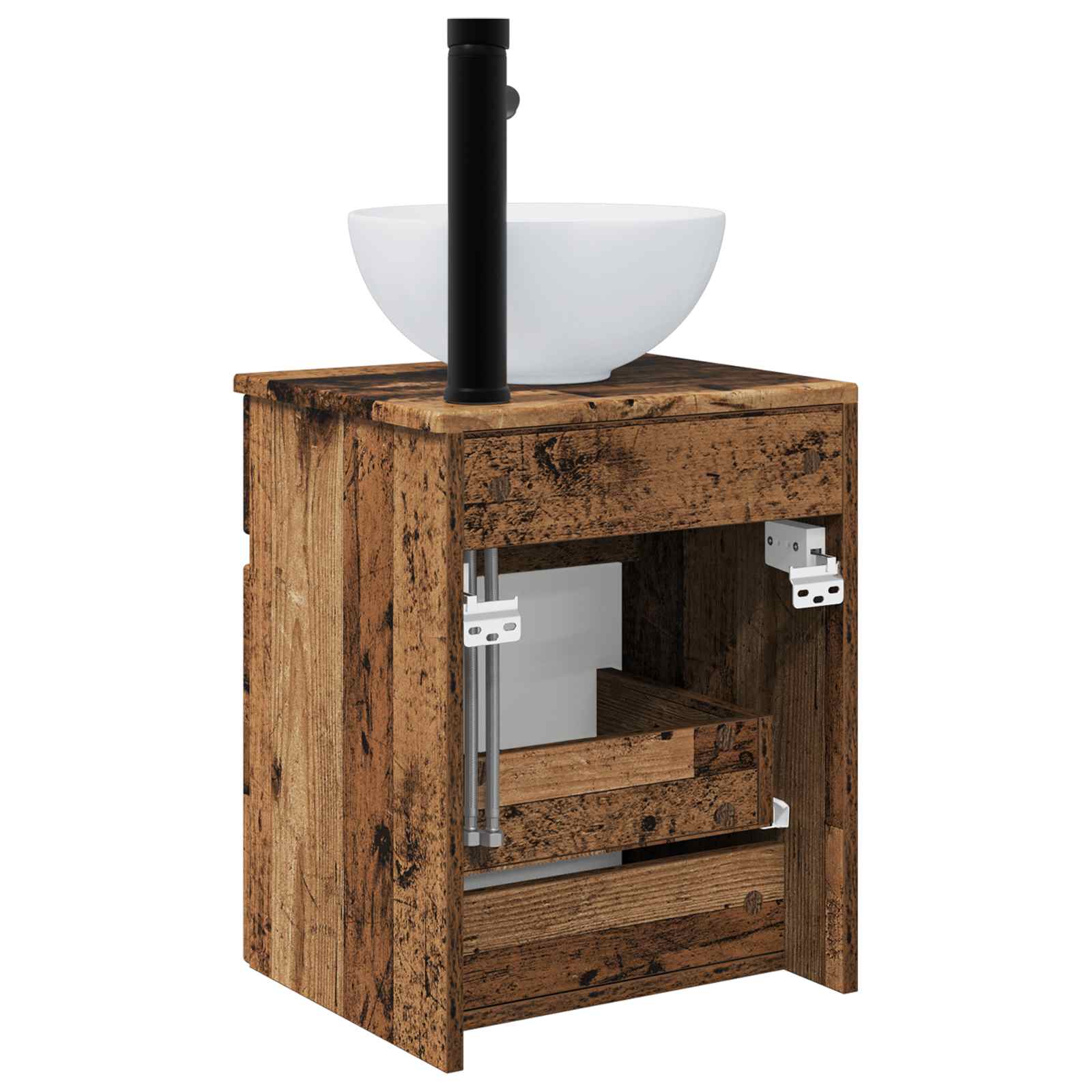 Umivaonik s policom za zid Staro drvo 39 x 41 x 64,5 cm
