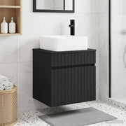 Umivaonik s policom za zid Crna 49 x 41 x 63 cm