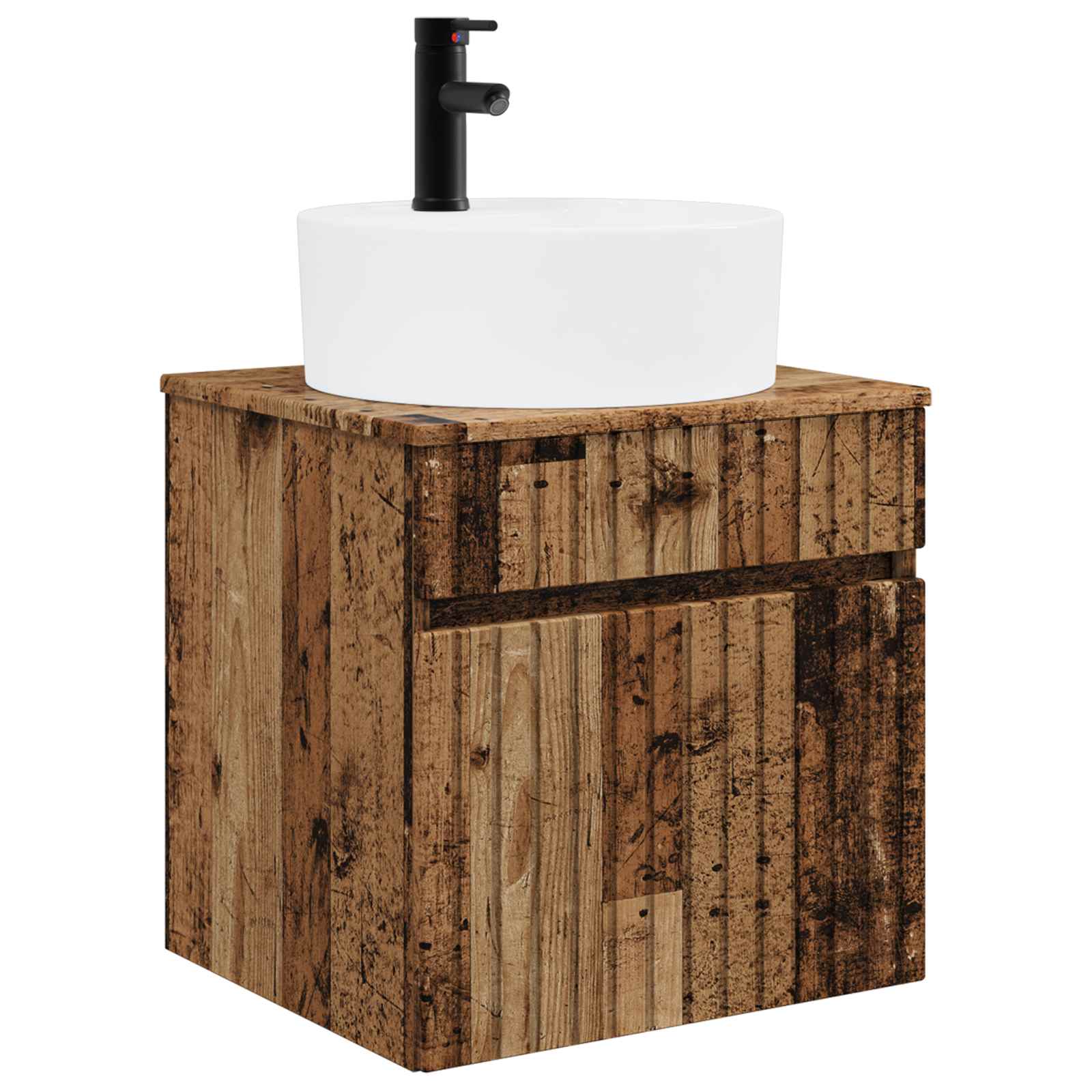 Umivaonik s policom za zid Staro drvo 49 x 44,5 x 65 cm