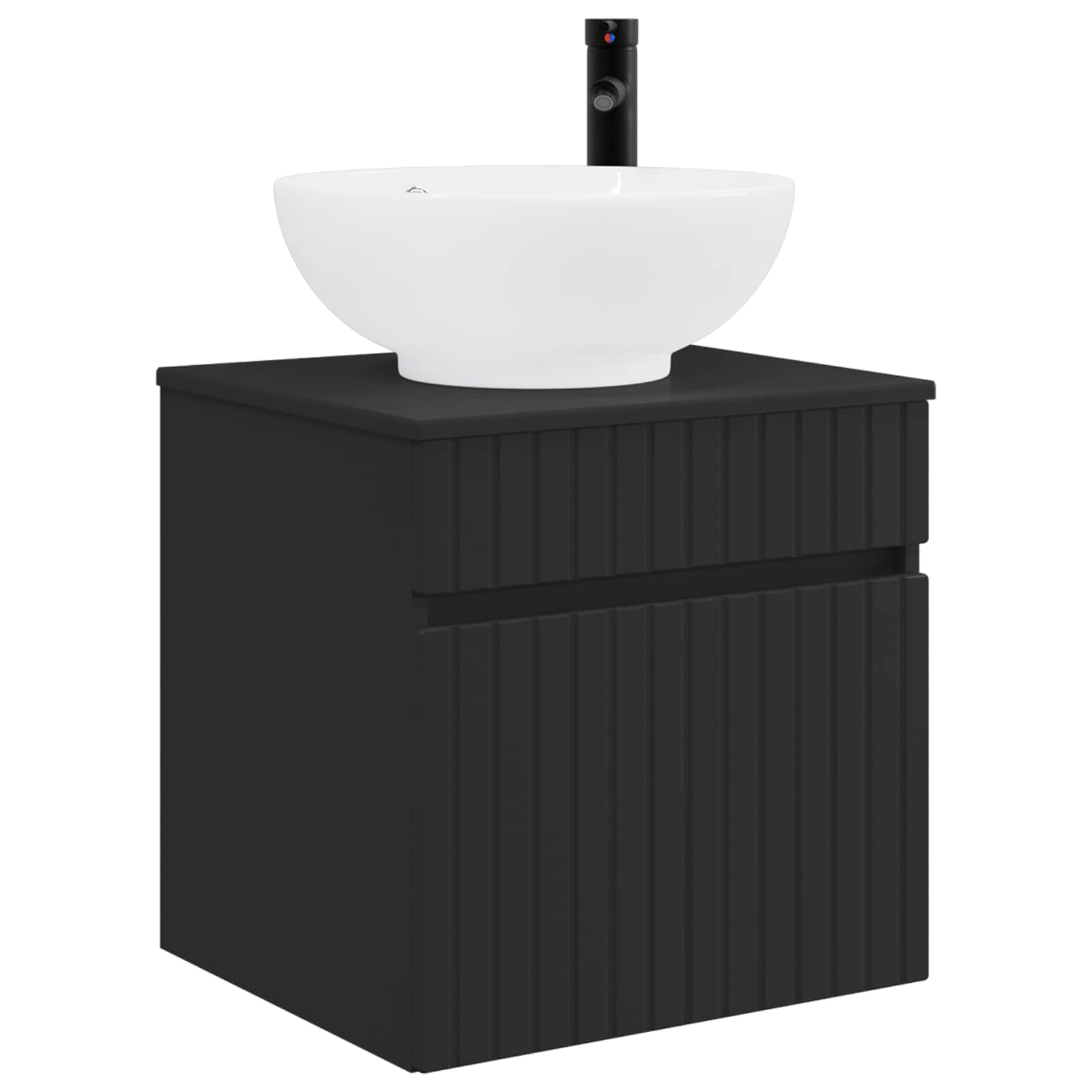 Umivaonik s policom za zid Crna 49 x 44,5 x 66,5 cm
