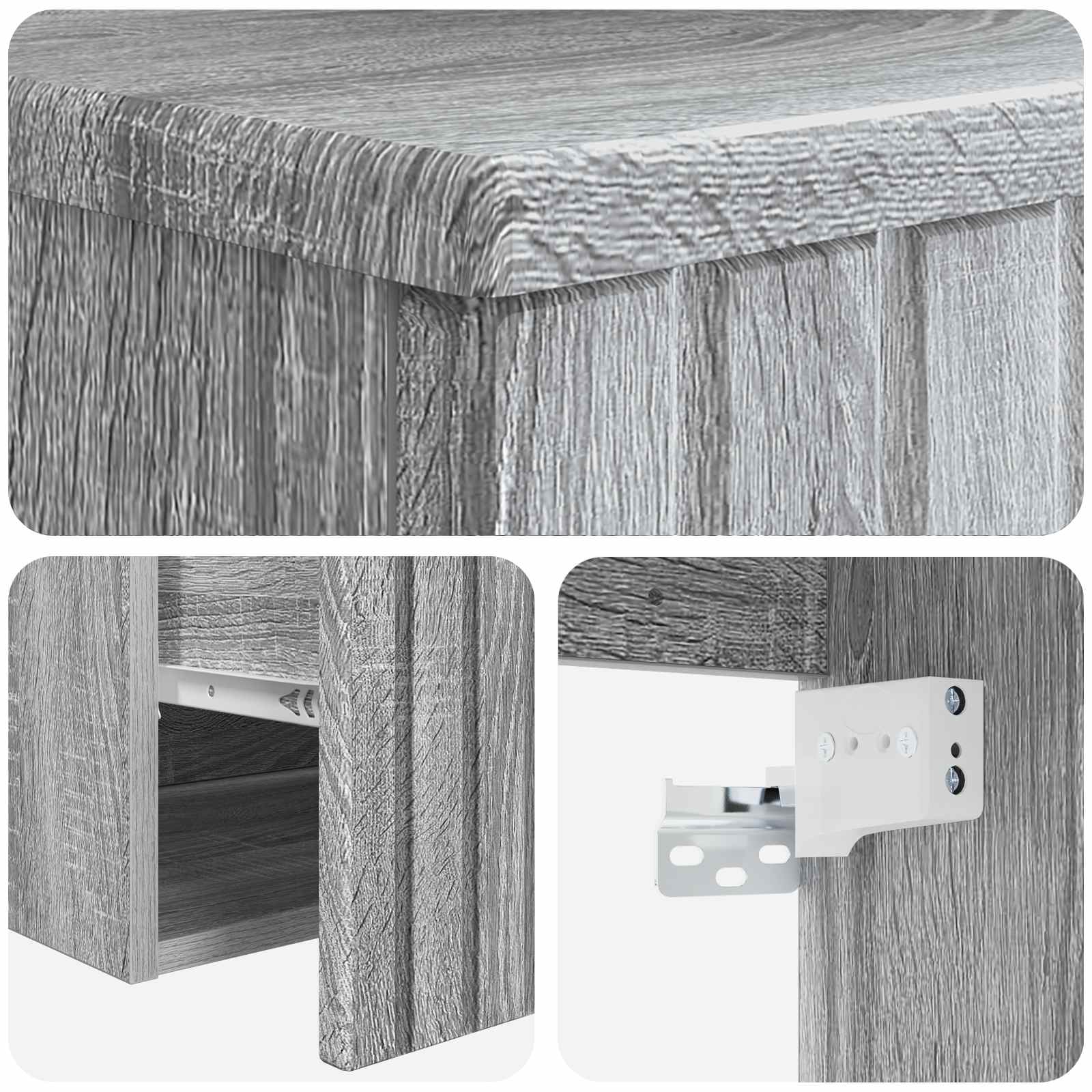 Umivaonik s policom za zid Siva Sonoma 49 x 44,5 x 66,5 cm