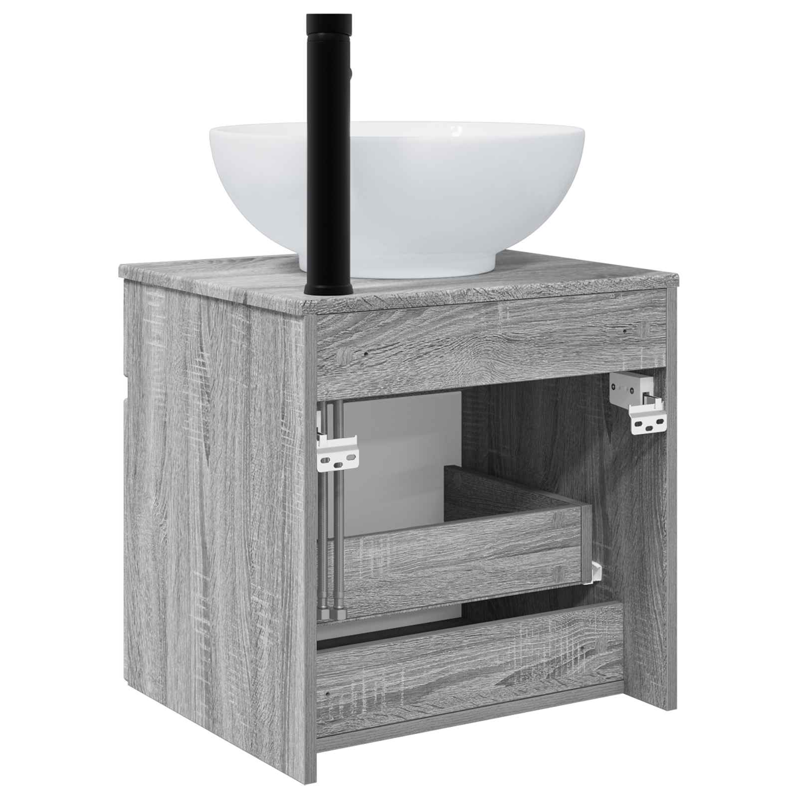 Umivaonik s policom za zid Siva Sonoma 49 x 44,5 x 66,5 cm