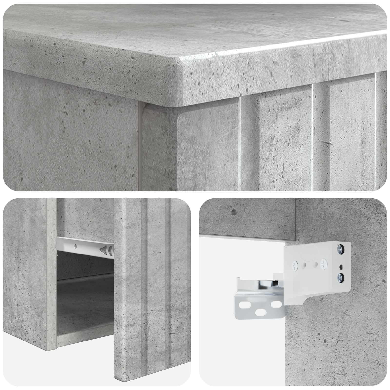 Umivaonik s policom za zid Betonska siva 49 x 44,5 x 66 cm