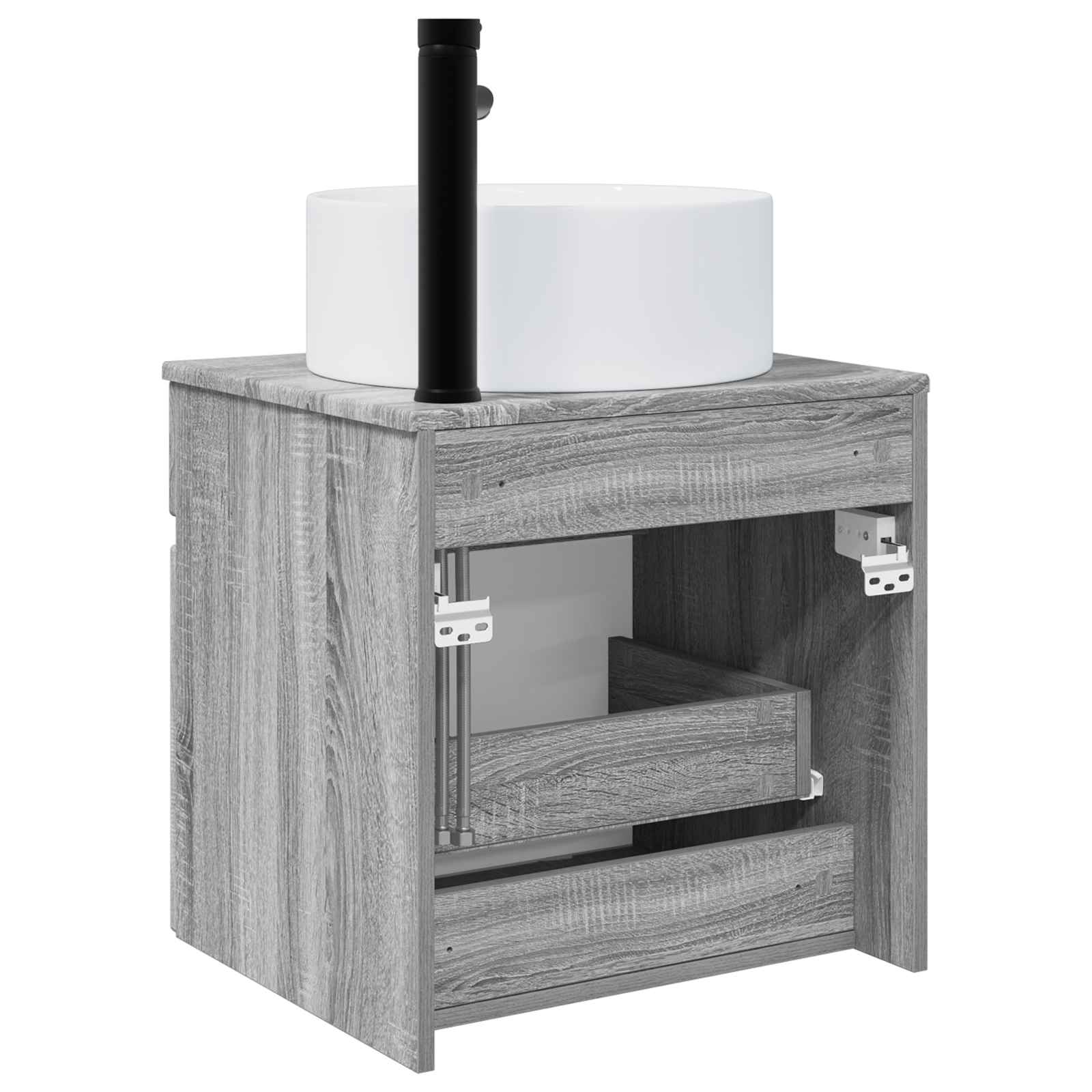 Umivaonik s policom za zid Siva Sonoma 49 x 44,5 x 65,5 cm