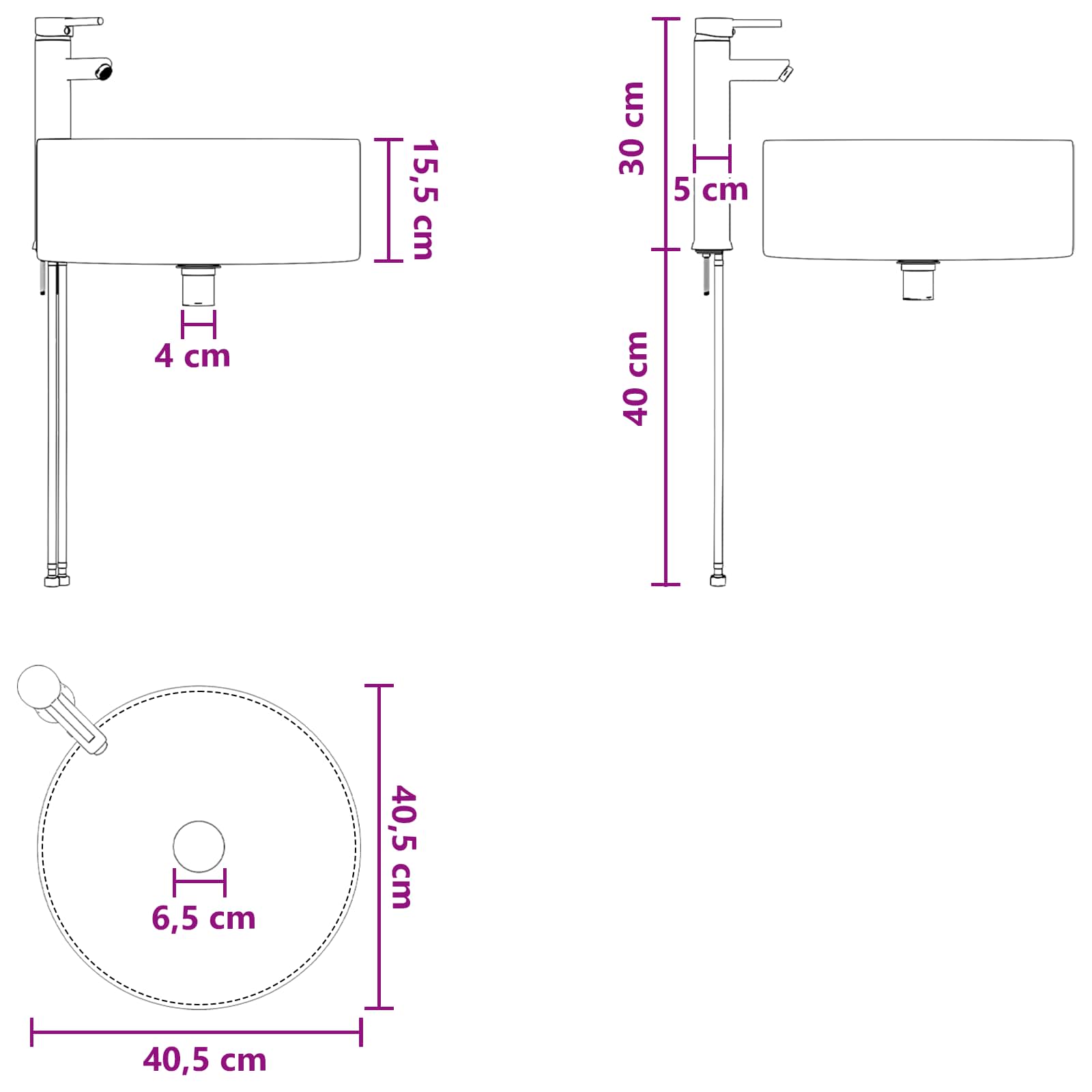 Umivaonik s policom za zid Siva Sonoma 49 x 44,5 x 65,5 cm